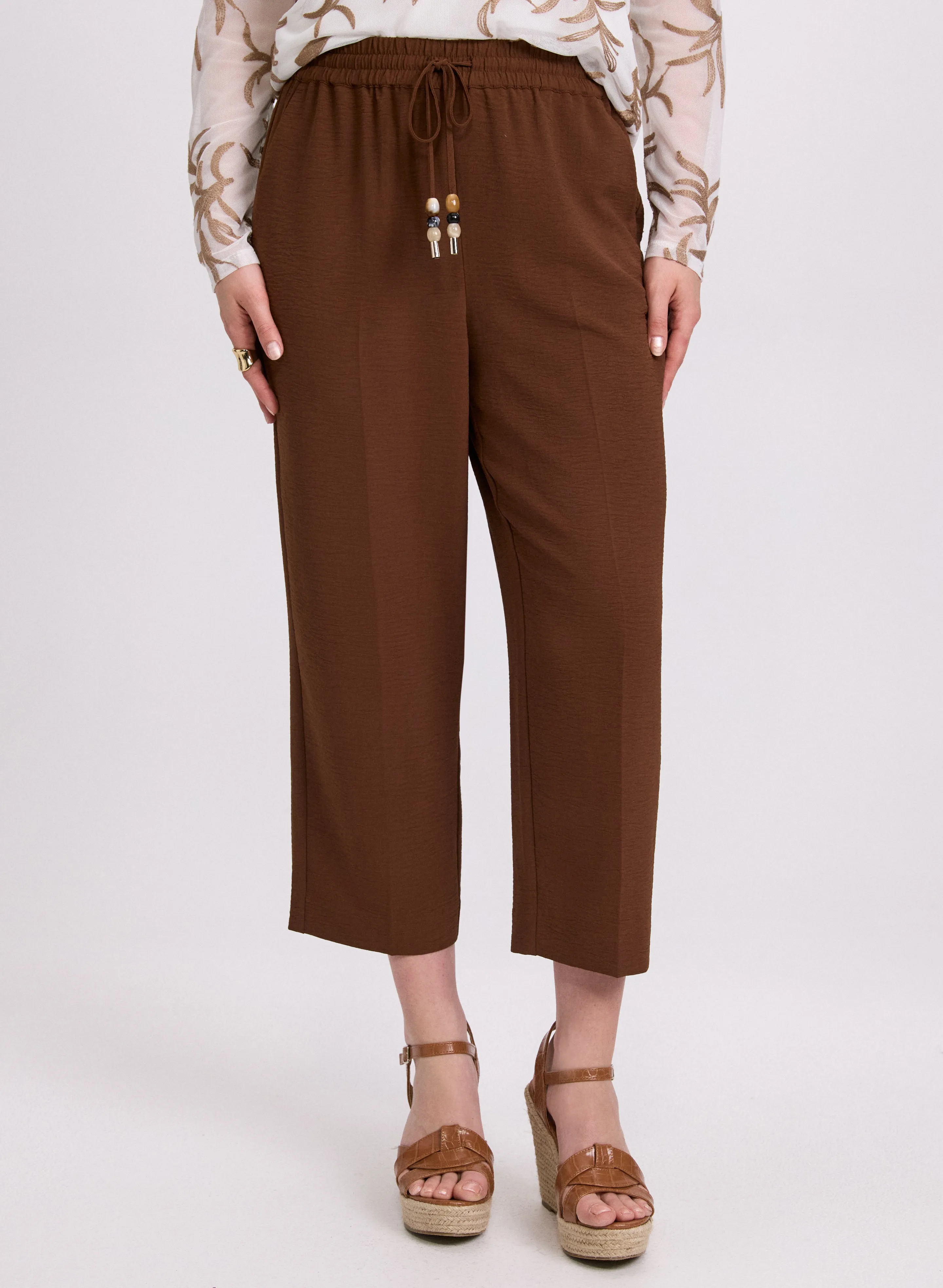 Straight-Leg Drawstring Capris sold by Laura