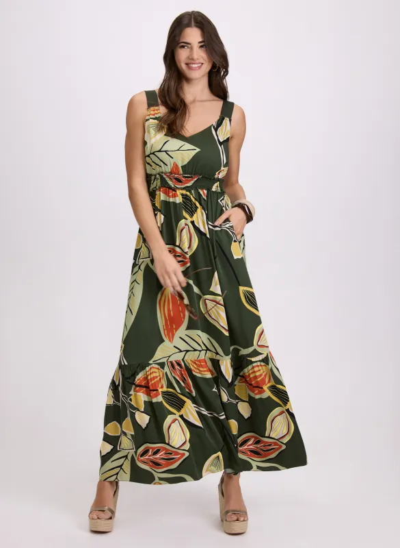 Leaf Print Maxi Dress sold by Laura