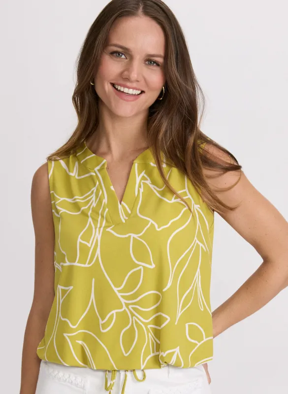 Sketch Leaf Print Top sold by Laura