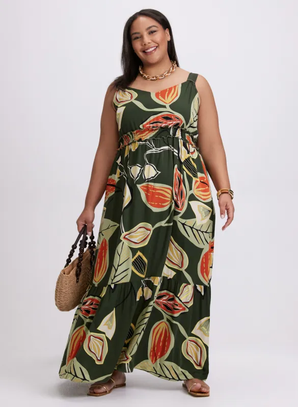 Leaf Print Maxi Dress sold by Laura