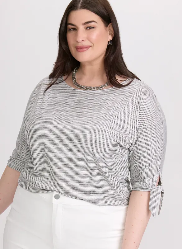 Striped Knot Sleeve T-Shirt sold by Laura