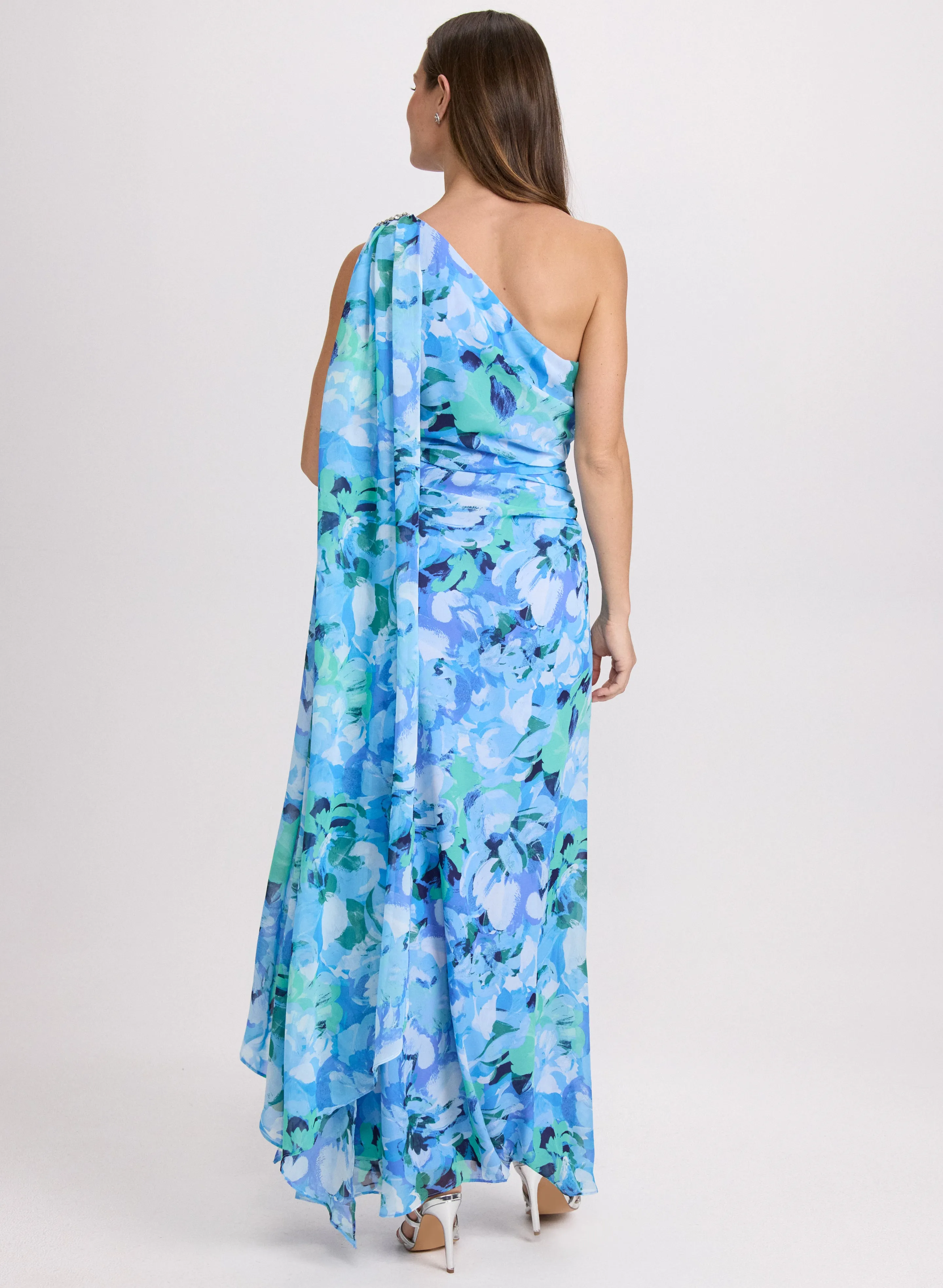 Floral Waterfall Drape Dress sold by Laura product image thumbnail 4