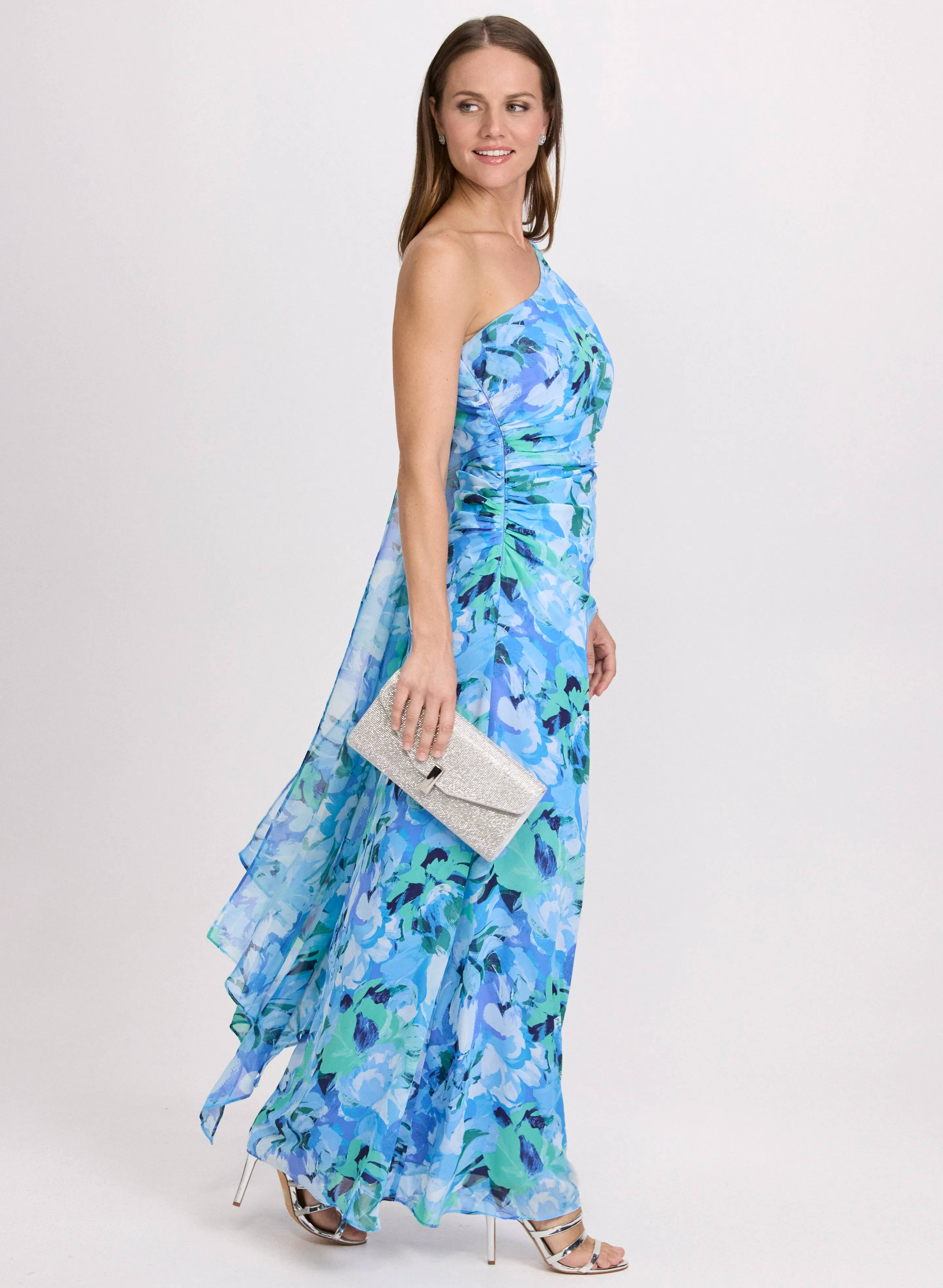 Floral Waterfall Drape Dress sold by Laura product image thumbnail 5
