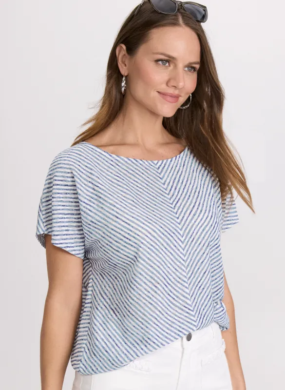 Striped Drop Shoulder Top sold by Laura