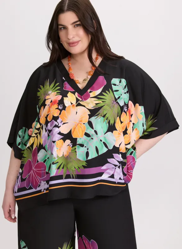Joseph Ribkoff - Tropical Placement Print Blouse made by Laura