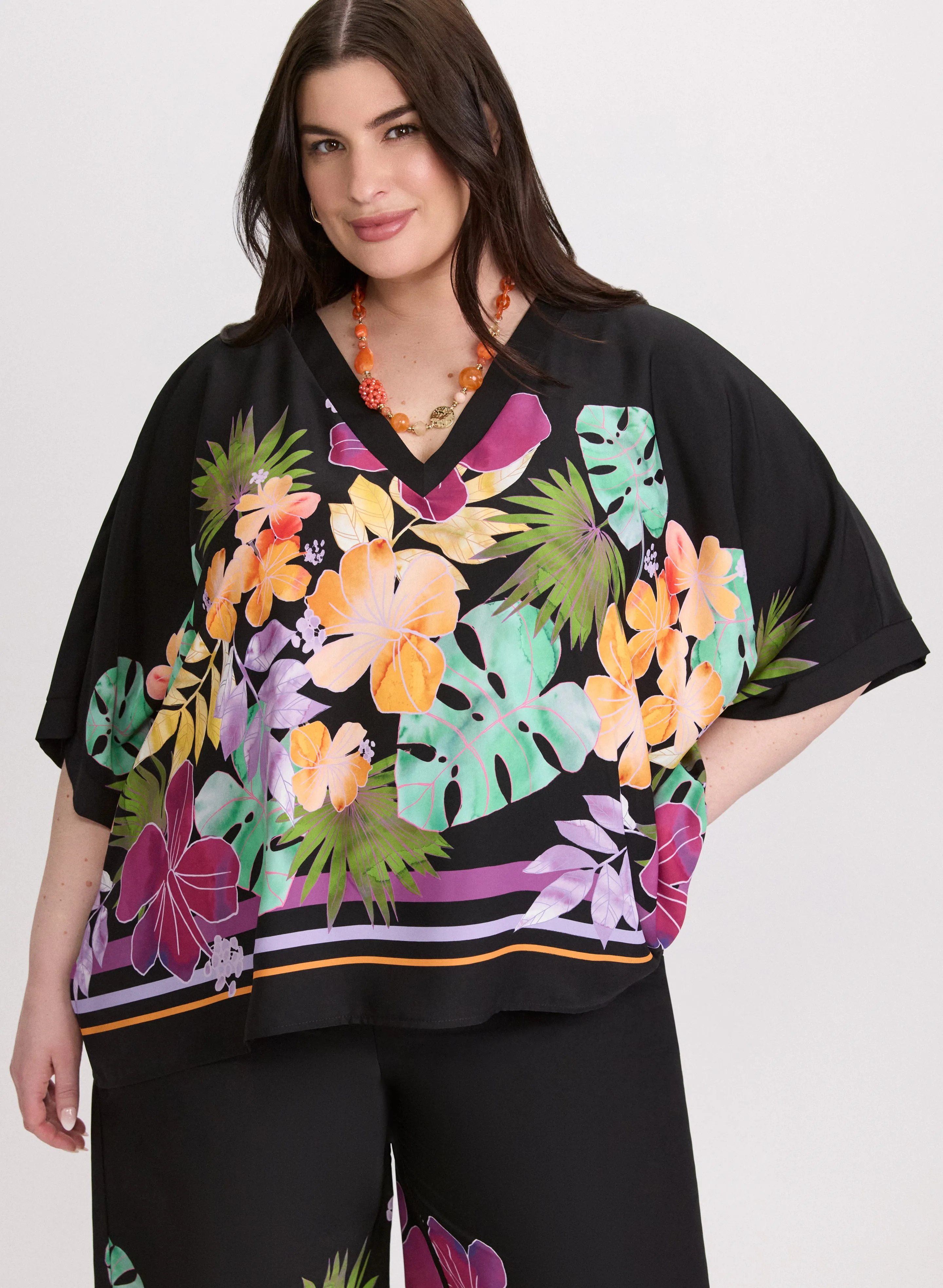 Joseph Ribkoff - Tropical Placement Print Blouse sold by Laura