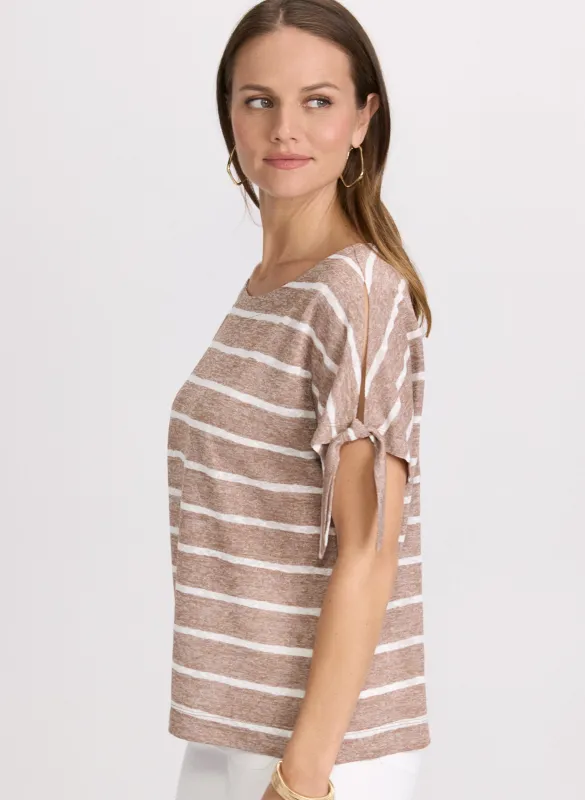 Striped Split-Sleeve Top sold by Laura