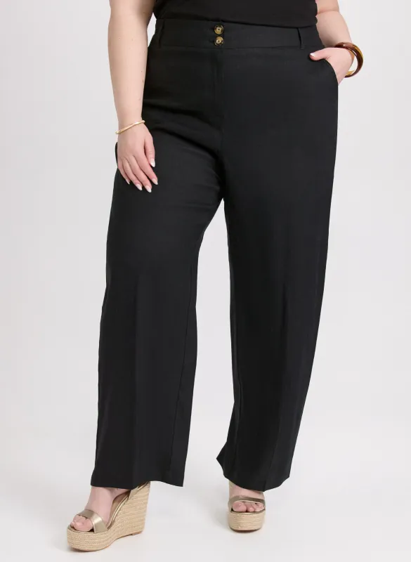 Olivia Stretch-Linen Wide-Leg Pants sold by Laura