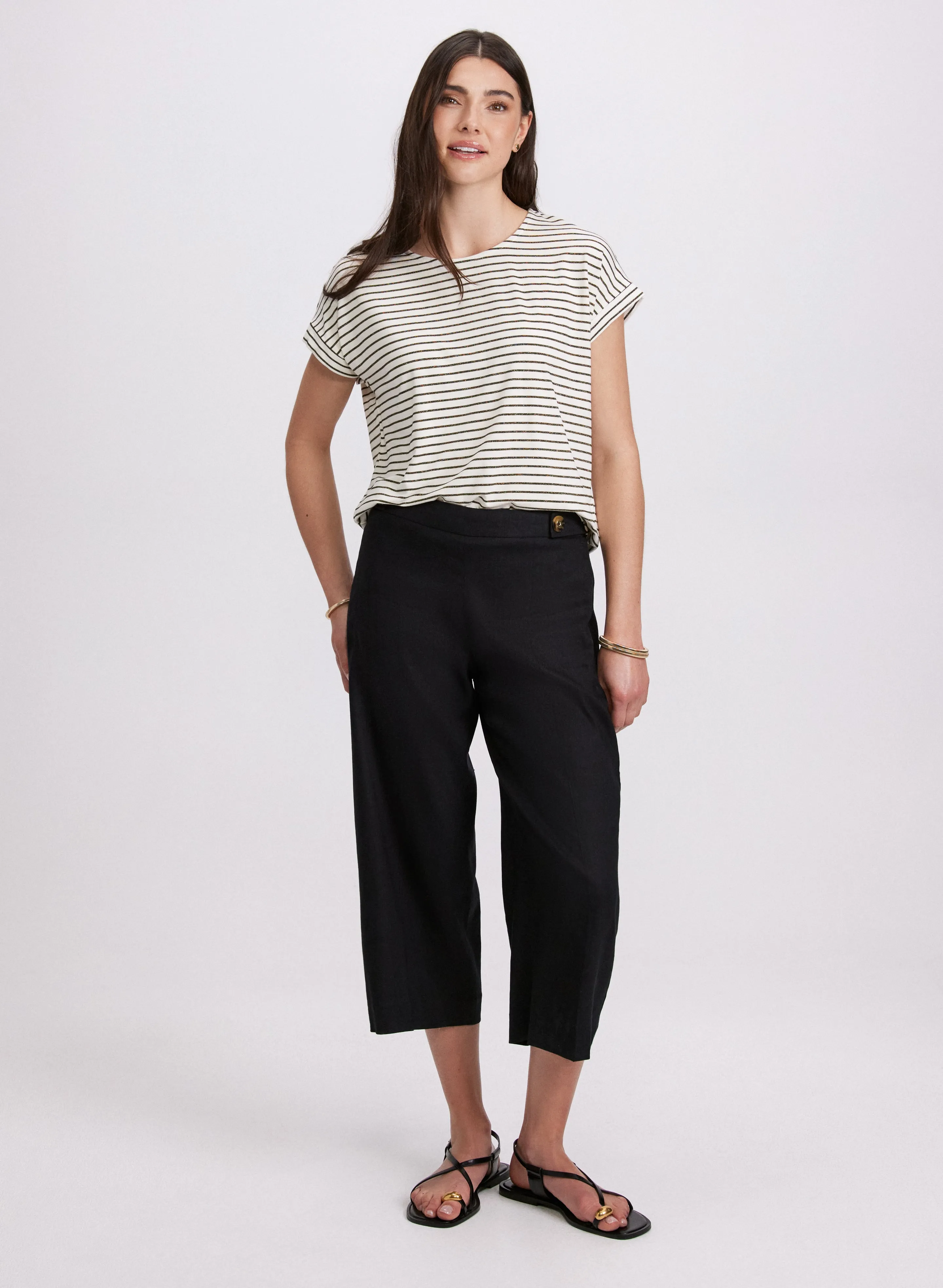Striped Cap Sleeve T-Shirt sold by Laura product image thumbnail 3