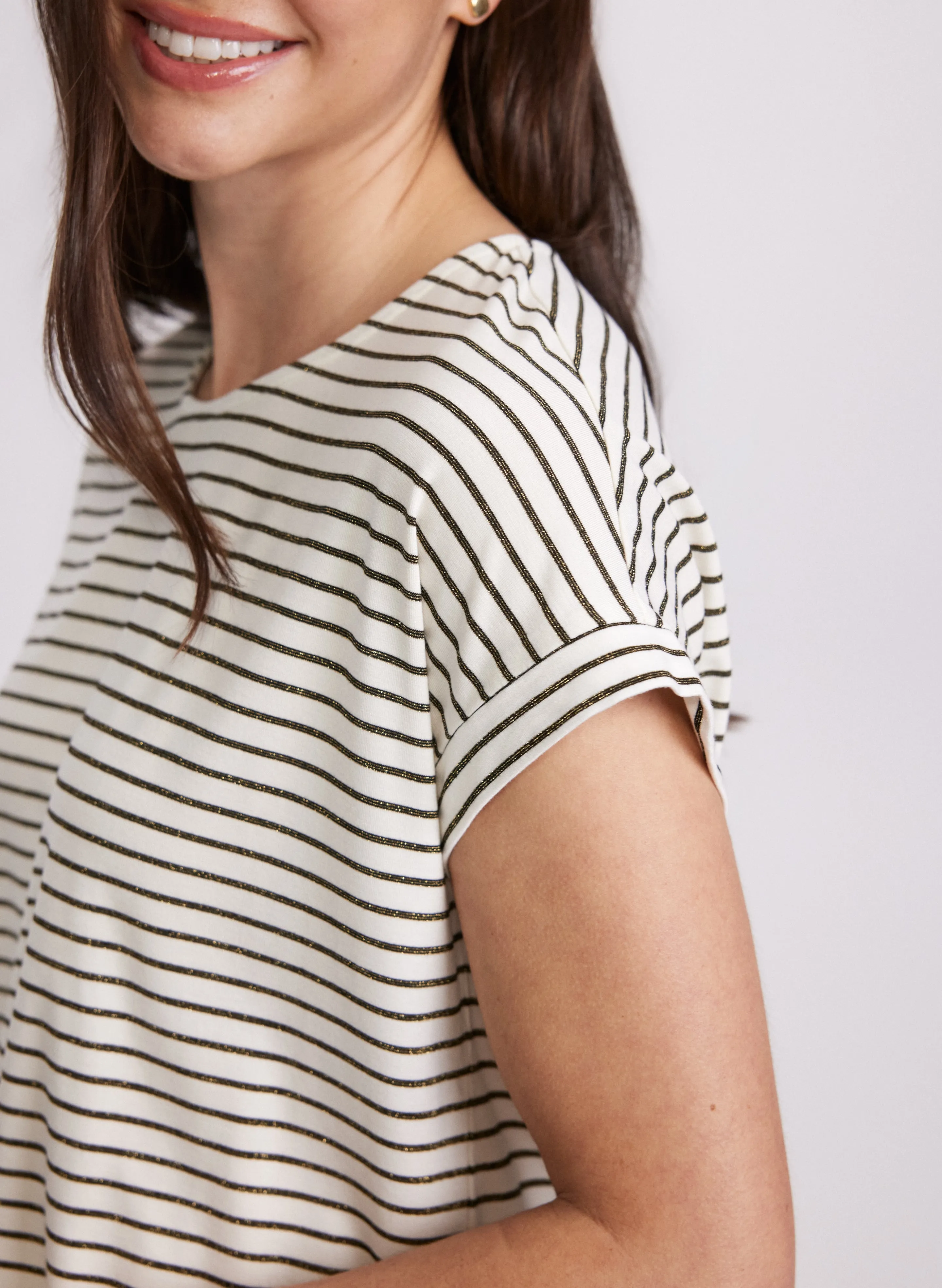 Striped Cap Sleeve T-Shirt sold by Laura product image thumbnail 4