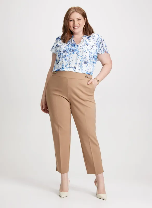 Floral Blouse & Button Tab Detail Pants sold by Laura