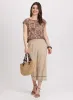 Stretch-Linen Crochet Detail Culottes sold by Laura