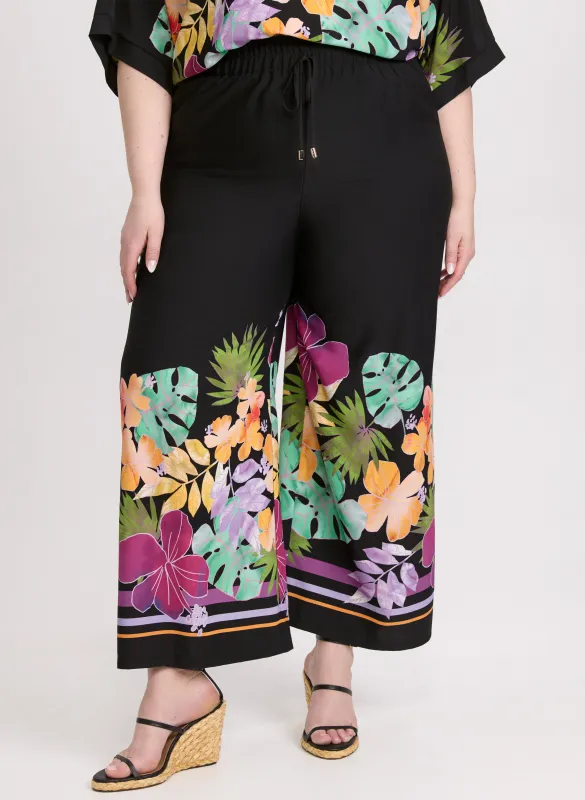 Joseph Ribkoff - Tropical Print Wide Leg Pants sold by Laura