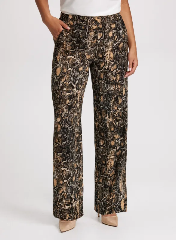 Olivia Snake Print Wide-Leg Pants sold by Laura