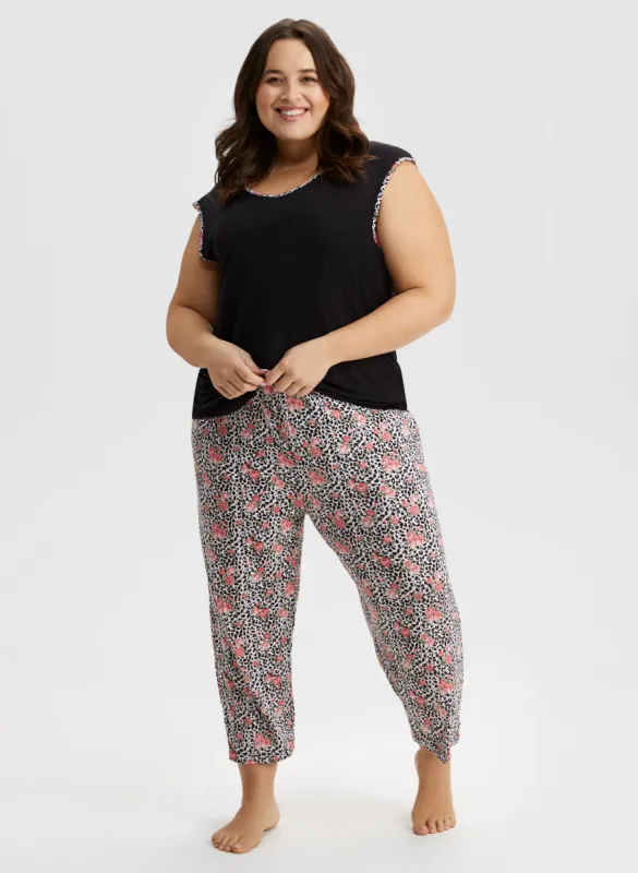 Rose & Animal Print Pyjama Set sold by Laura