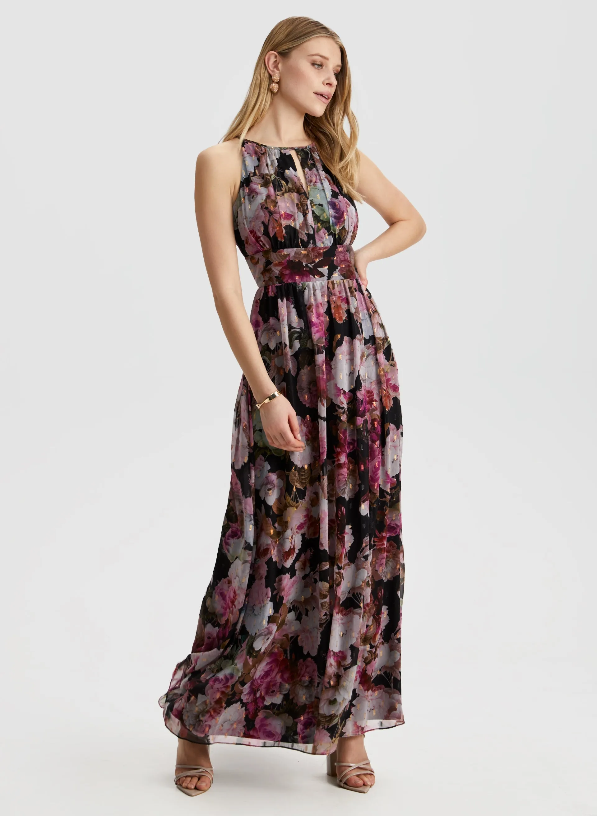Floral Print Halter Neck Dress sold by Laura
