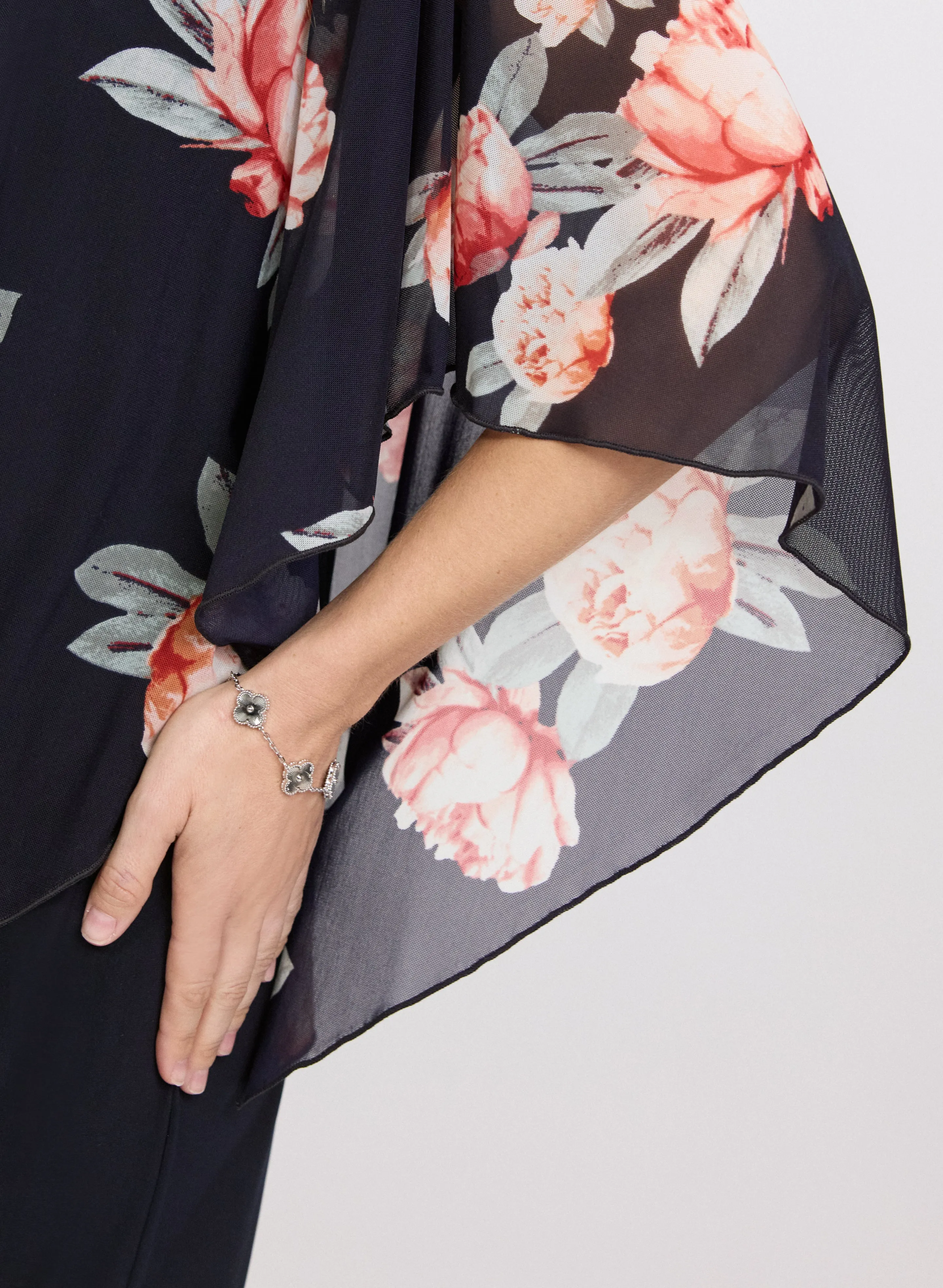 Chiffon Floral Pocho & Jersey Dress sold by Laura product image thumbnail 3