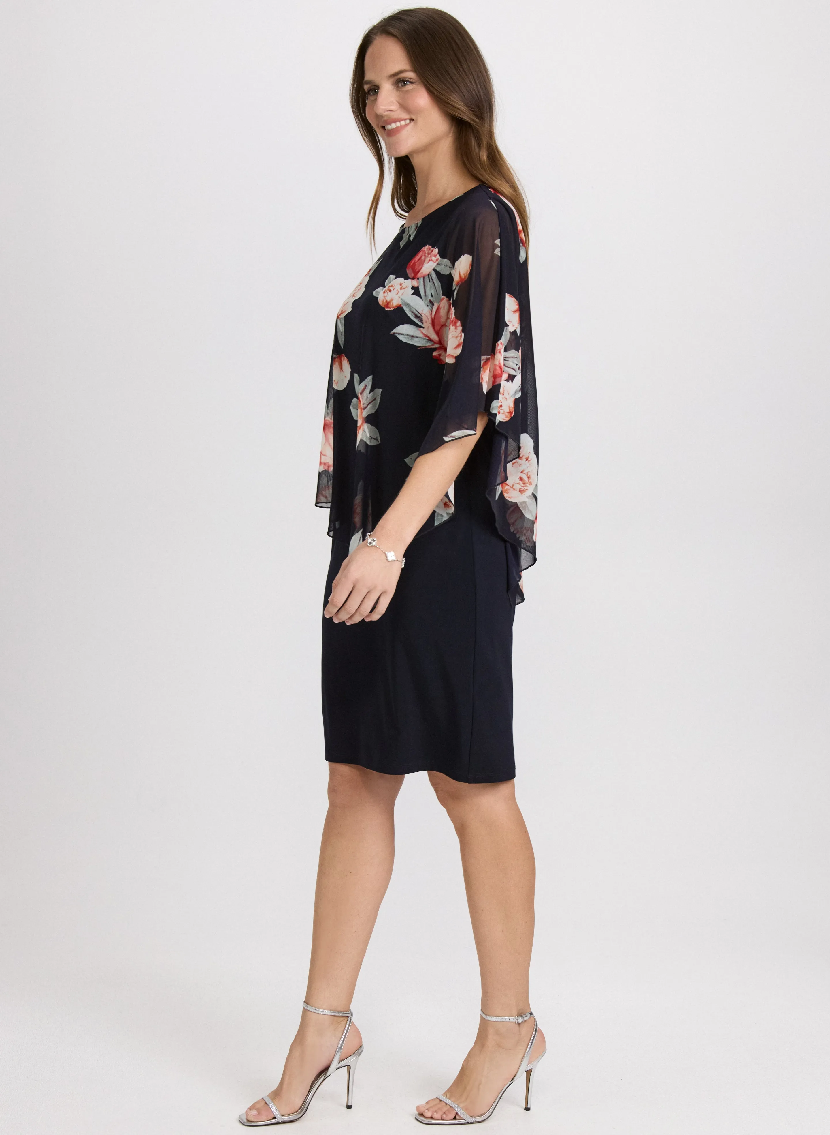 Chiffon Floral Pocho & Jersey Dress sold by Laura product image thumbnail 2