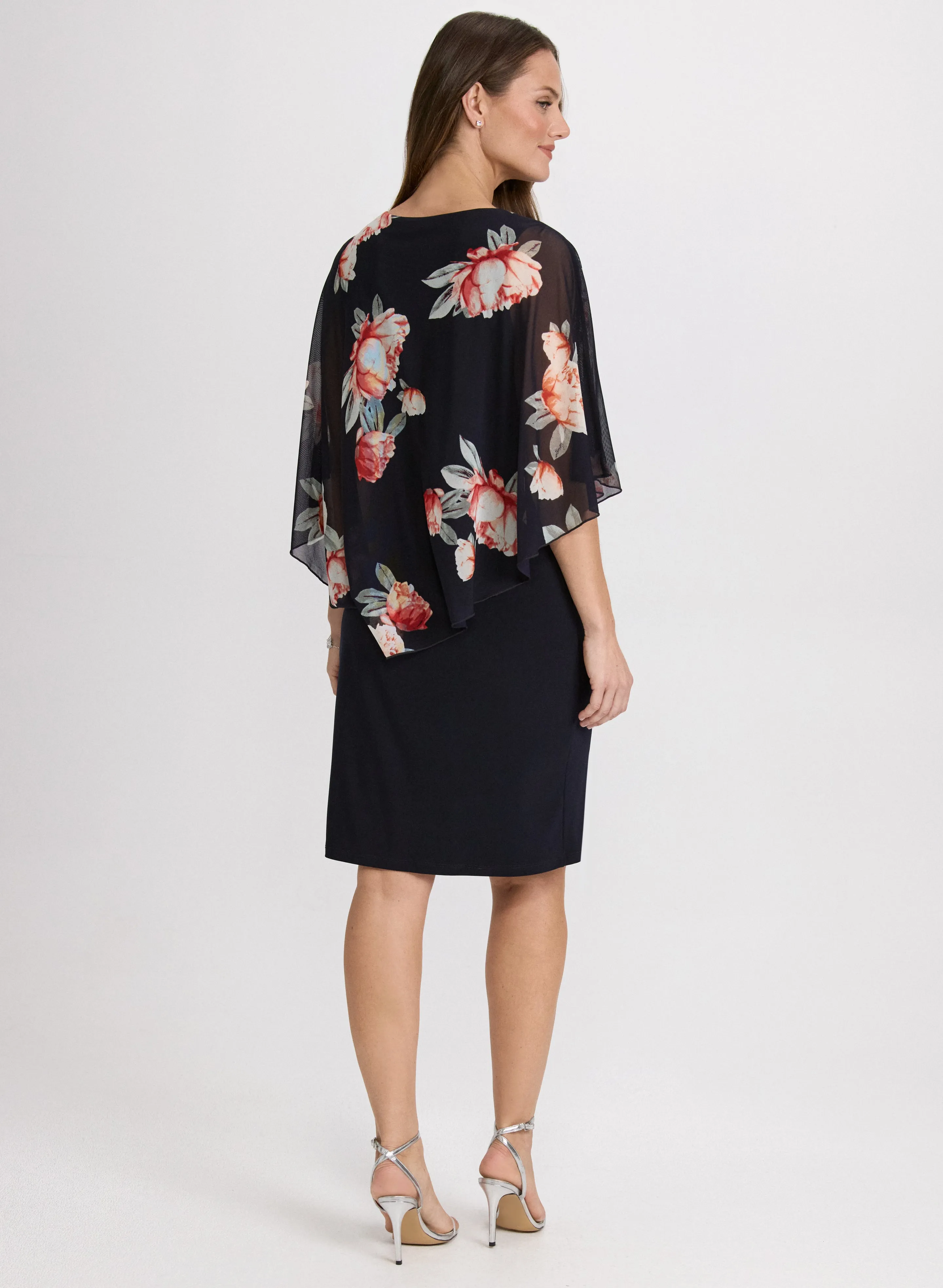 Chiffon Floral Pocho & Jersey Dress sold by Laura product image thumbnail 4