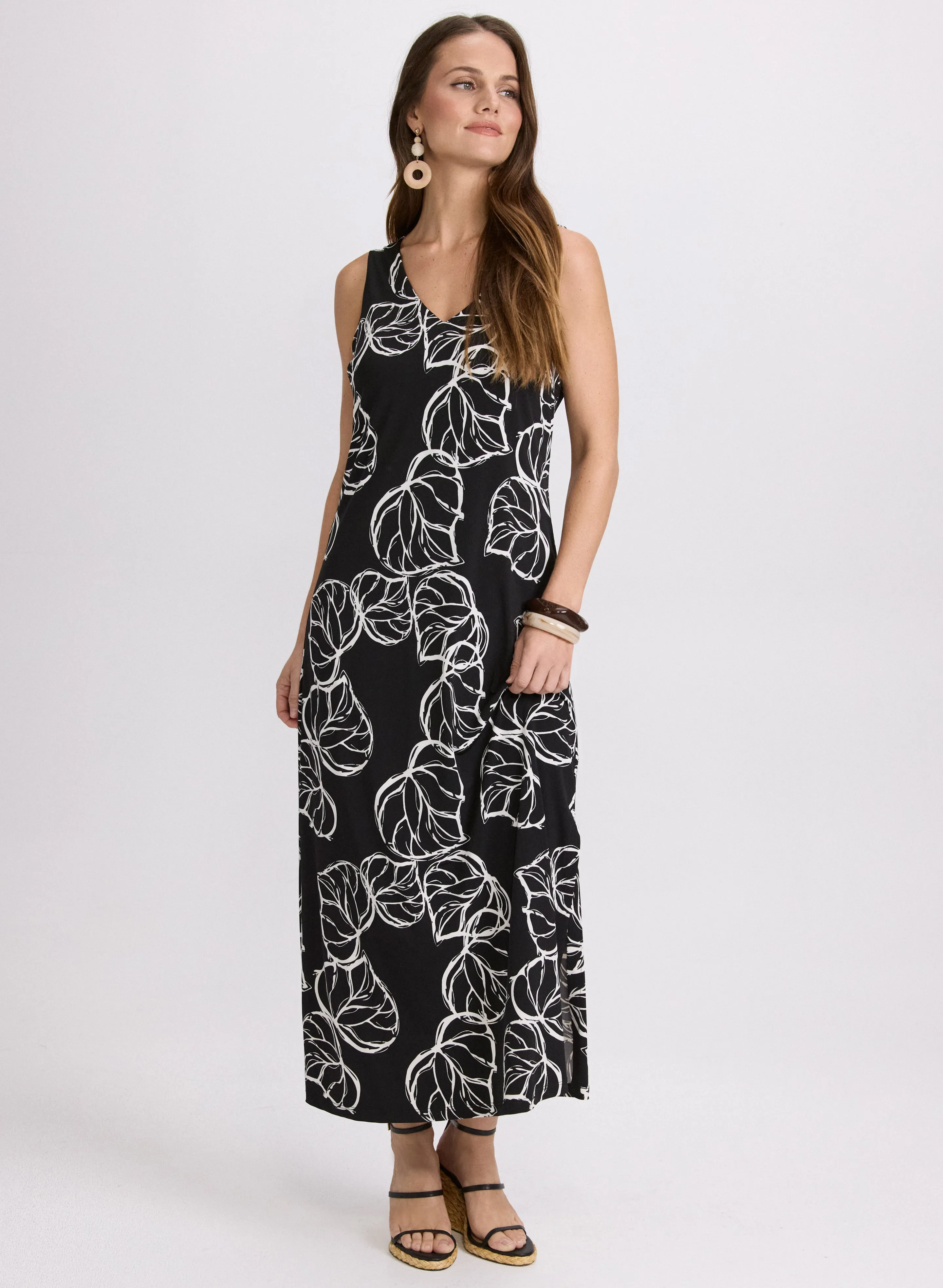 Leaf Print Maxi Dress sold by Laura