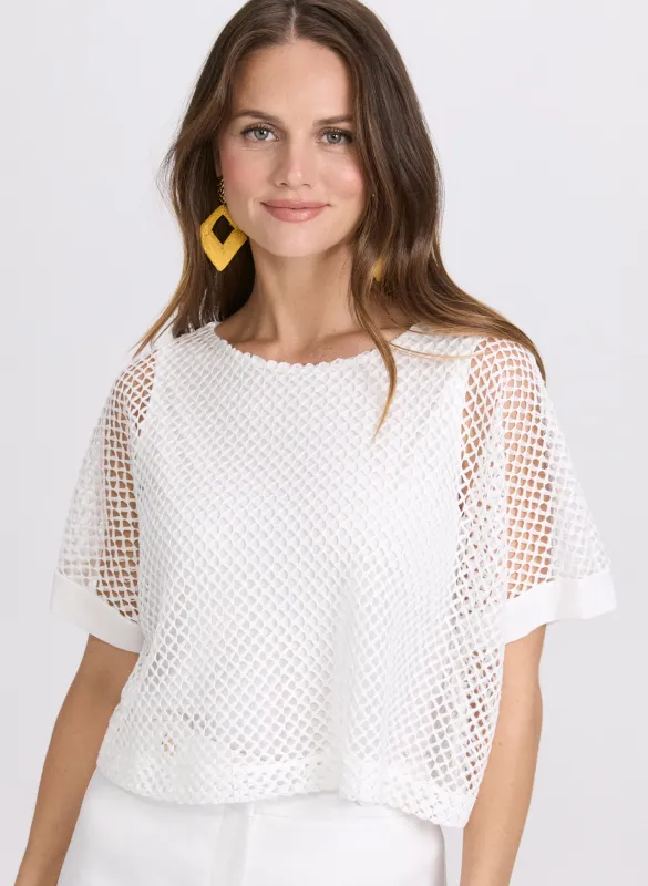 Short Sleeve Crochet Top sold by Laura