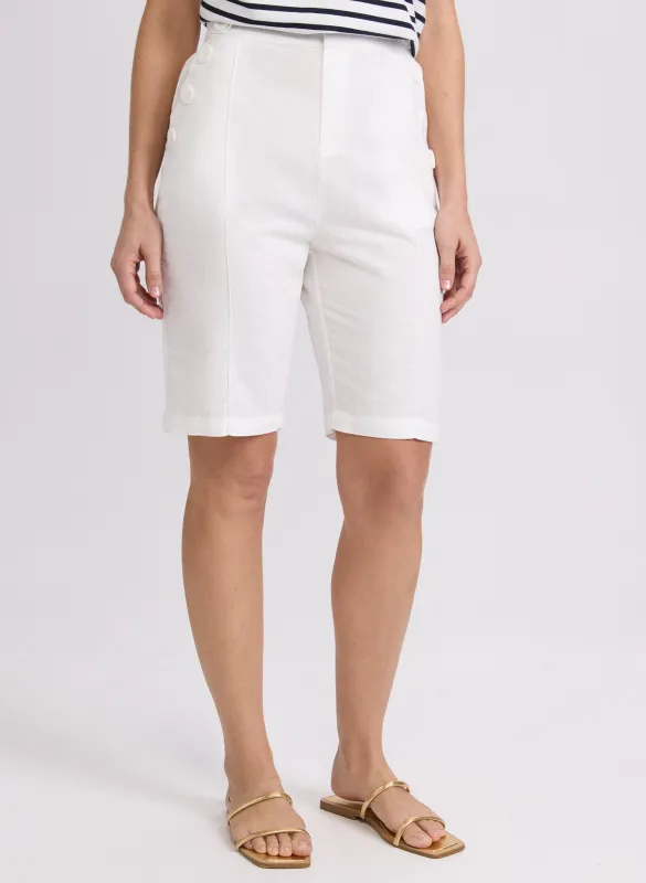Linen-Blend Bermuda Shorts sold by Laura
