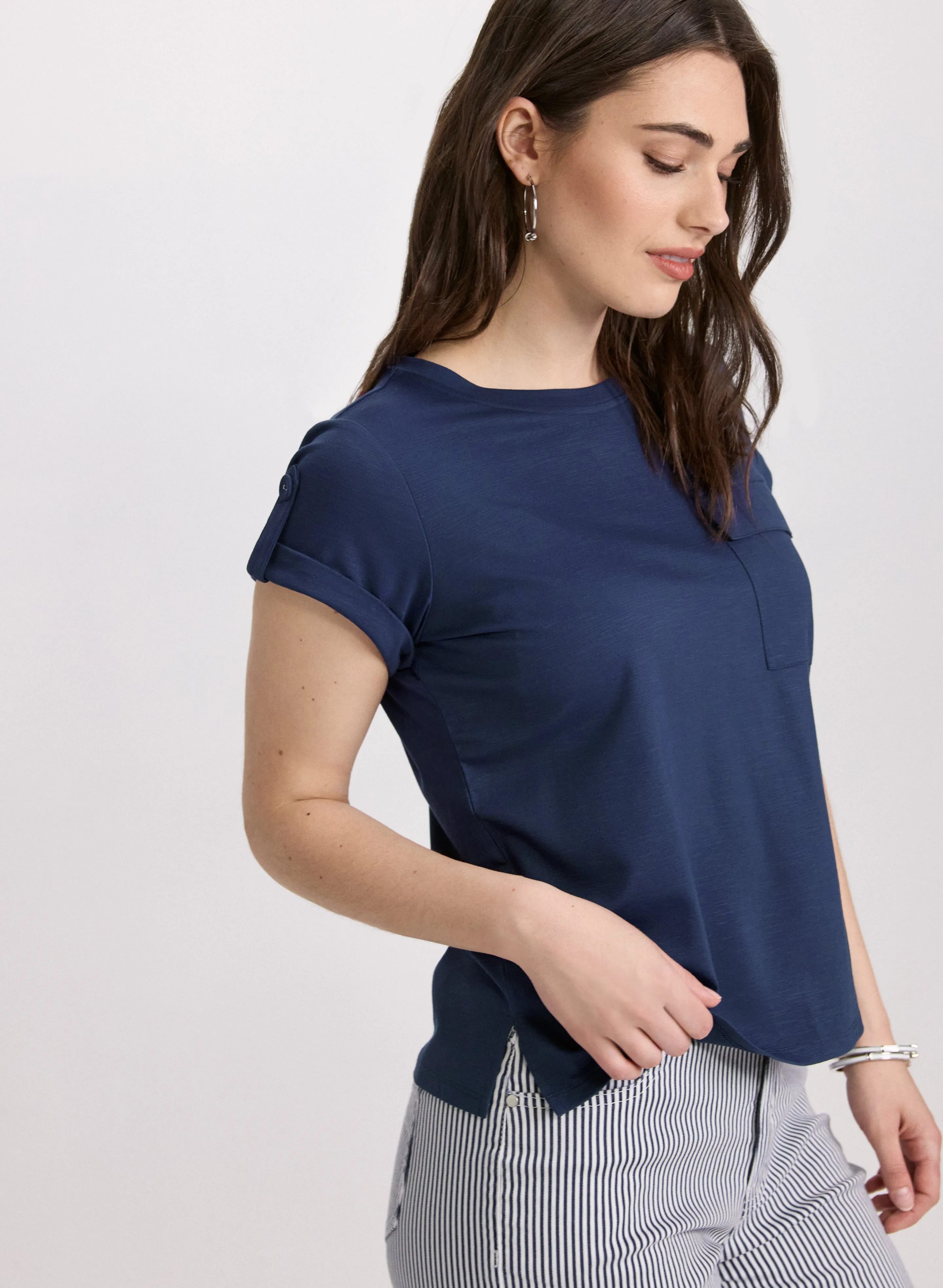 Cuffed Sleeve T-Shirt sold by Laura product image thumbnail 2