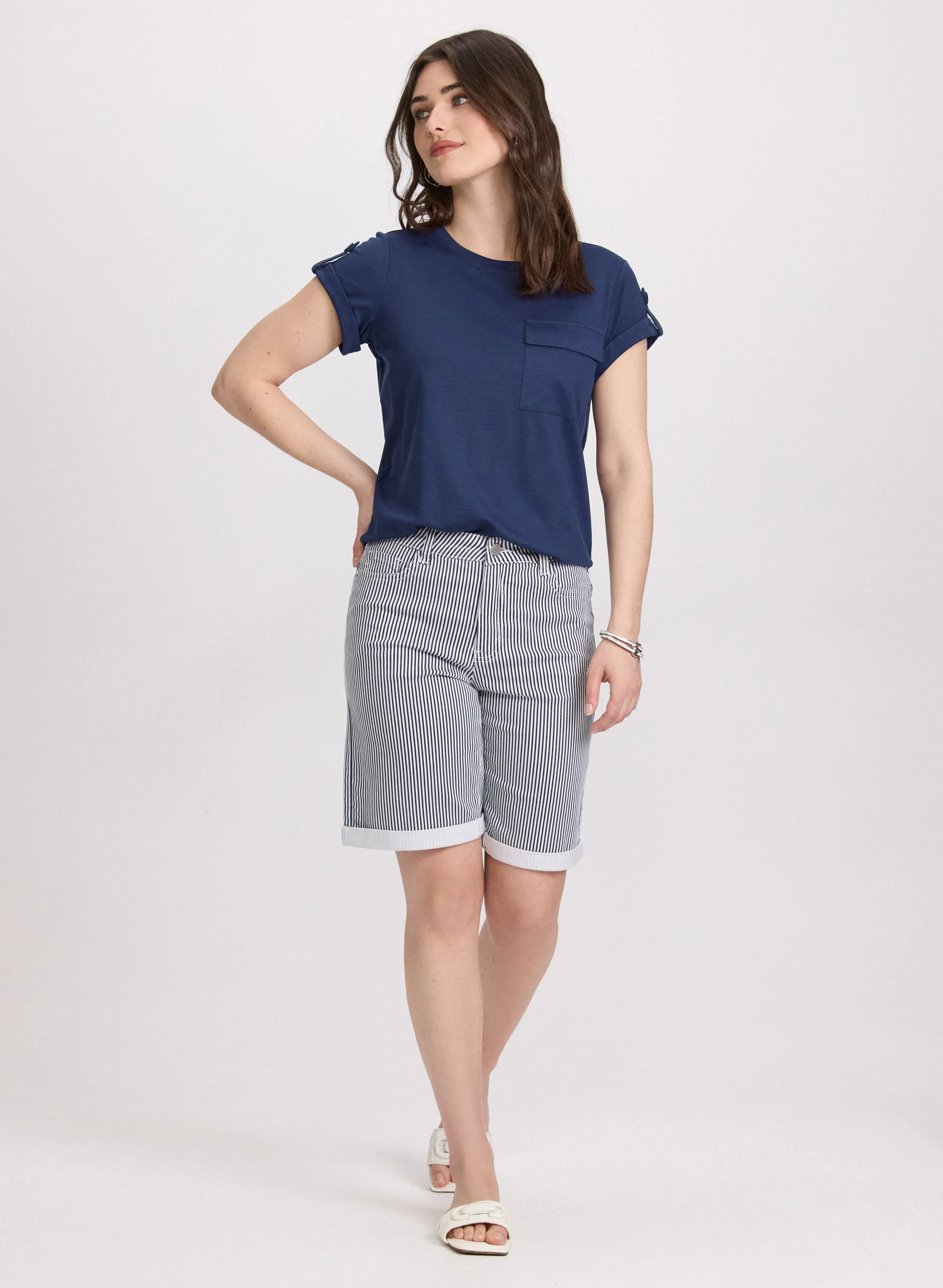 Cuffed Sleeve T-Shirt sold by Laura product image thumbnail 4