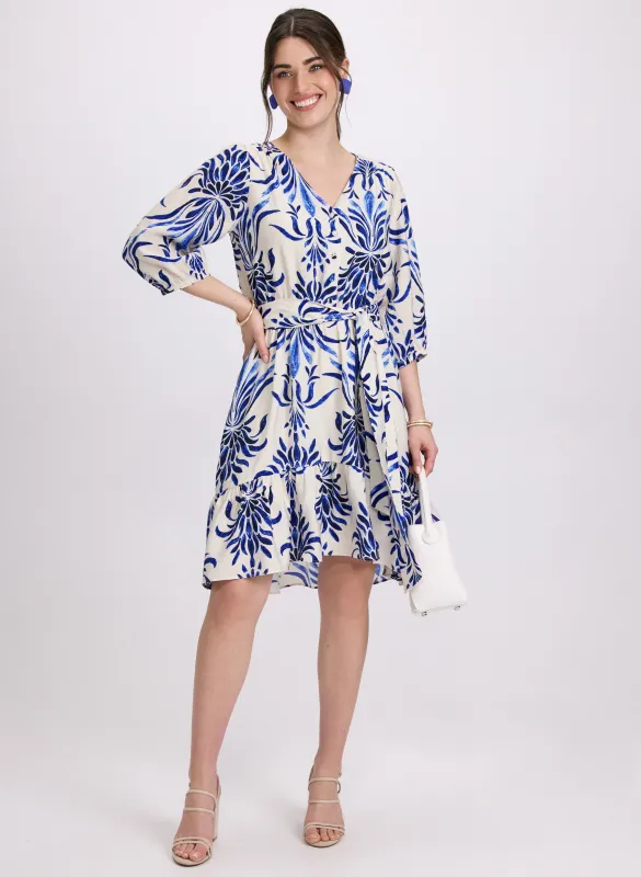 Printed Elbow Sleeve Dress sold by Laura