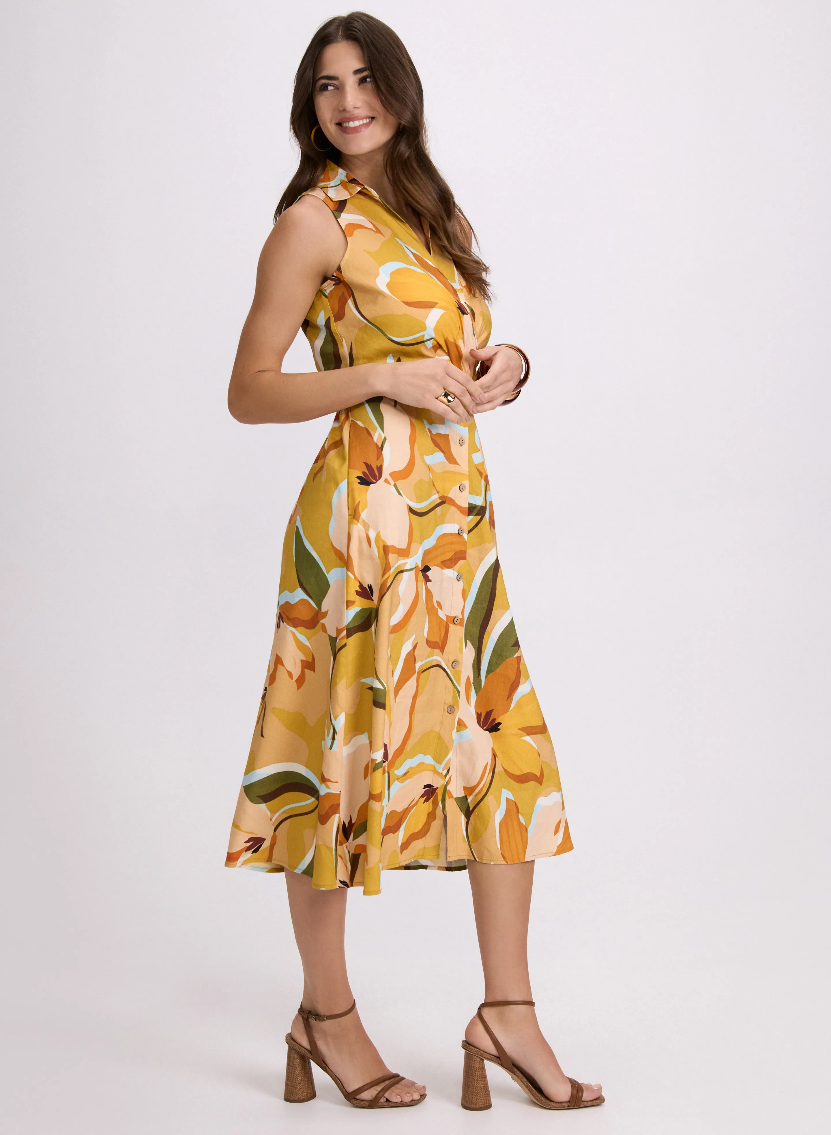 Floral Linen-Blend Dress sold by Laura product image thumbnail 2