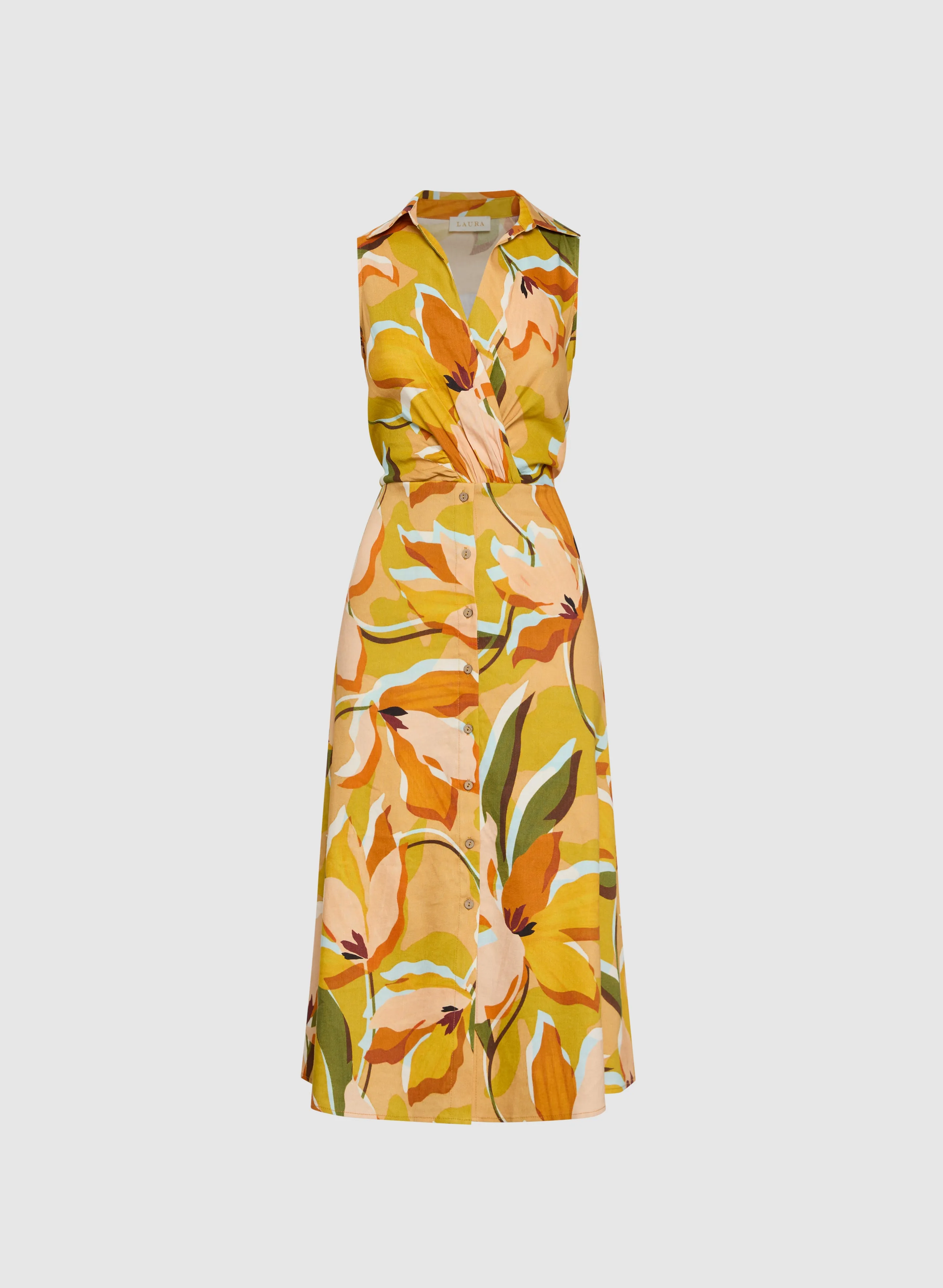 Floral Linen-Blend Dress sold by Laura product image thumbnail 5