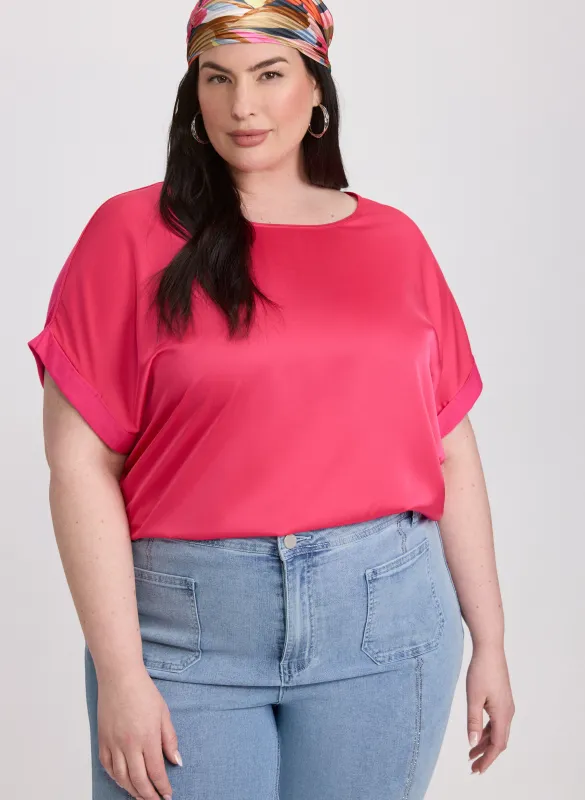 Satin Drop Shoulder Top sold by Laura