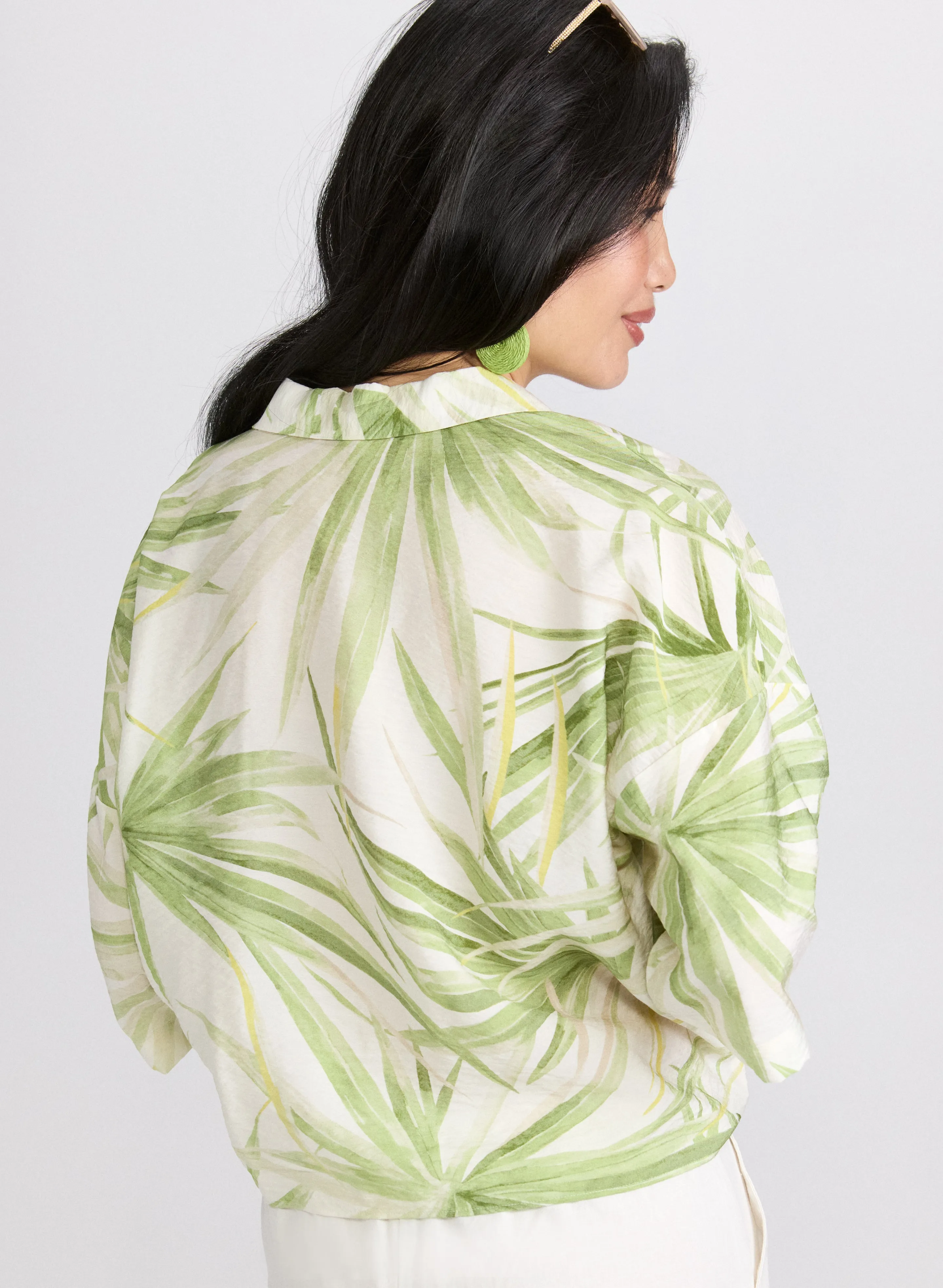Tropical Tied-Hem Blouse sold by Laura product image thumbnail 4