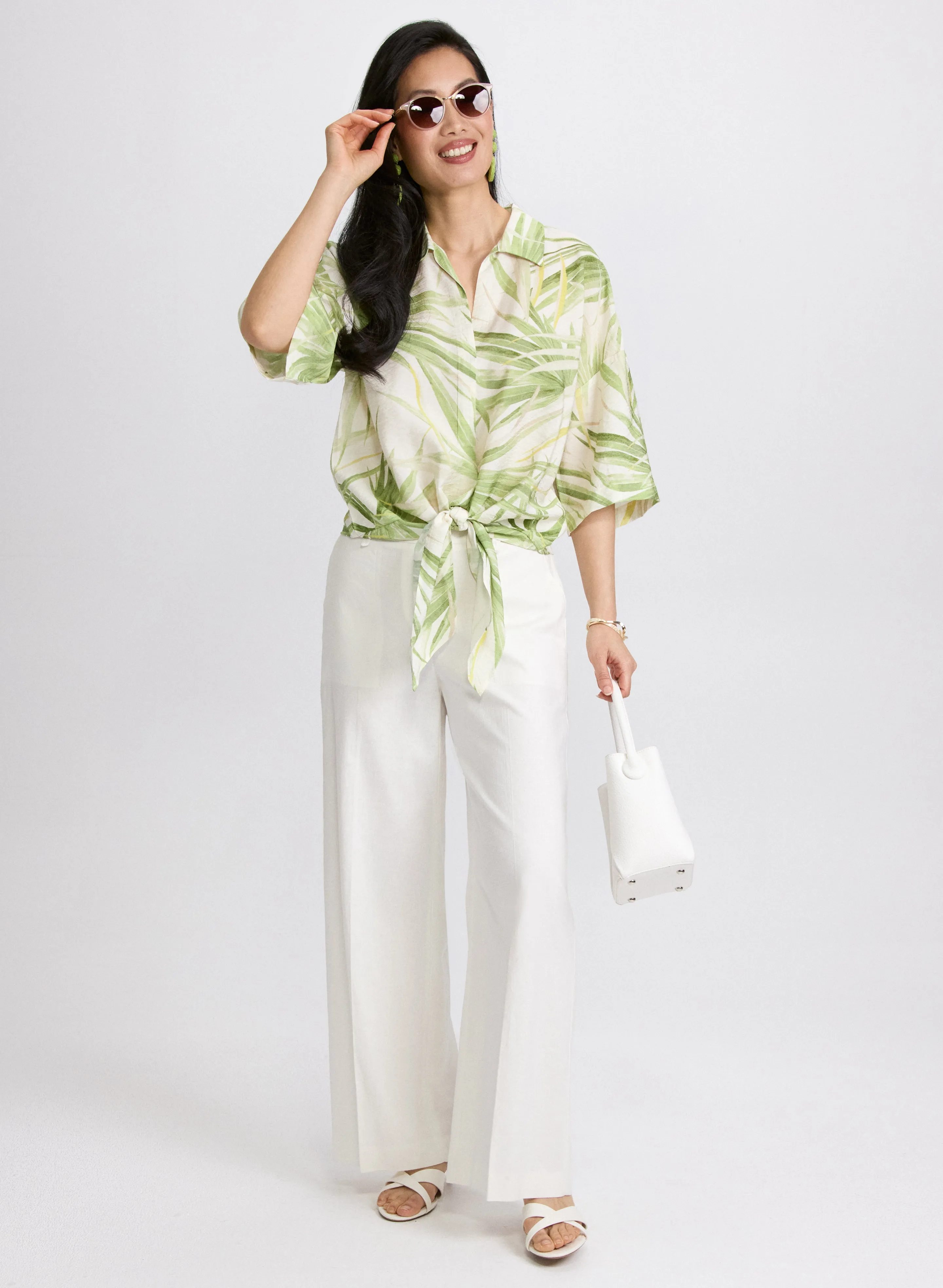 Tropical Tied-Hem Blouse sold by Laura product image thumbnail 2