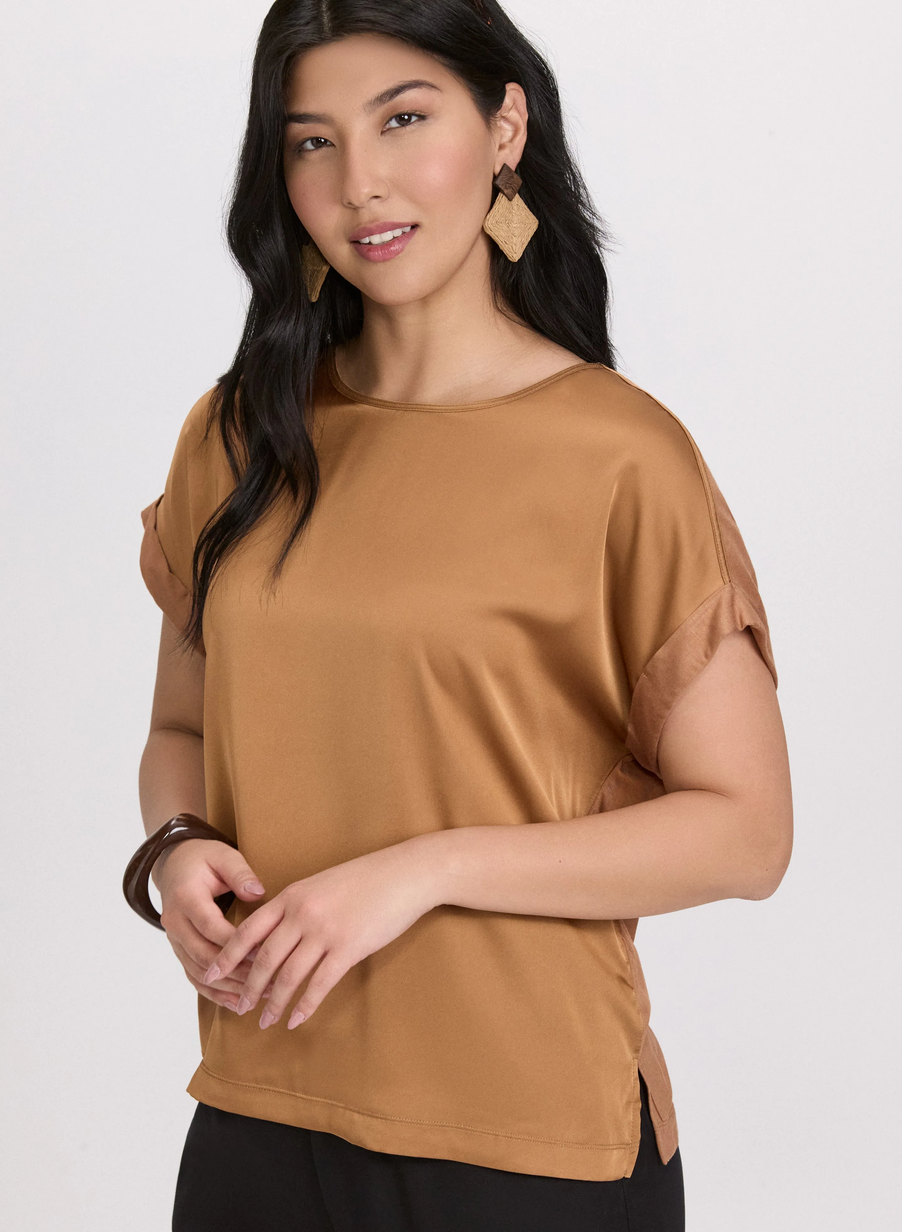 Satin Drop Shoulder Top sold by Laura product image thumbnail 2