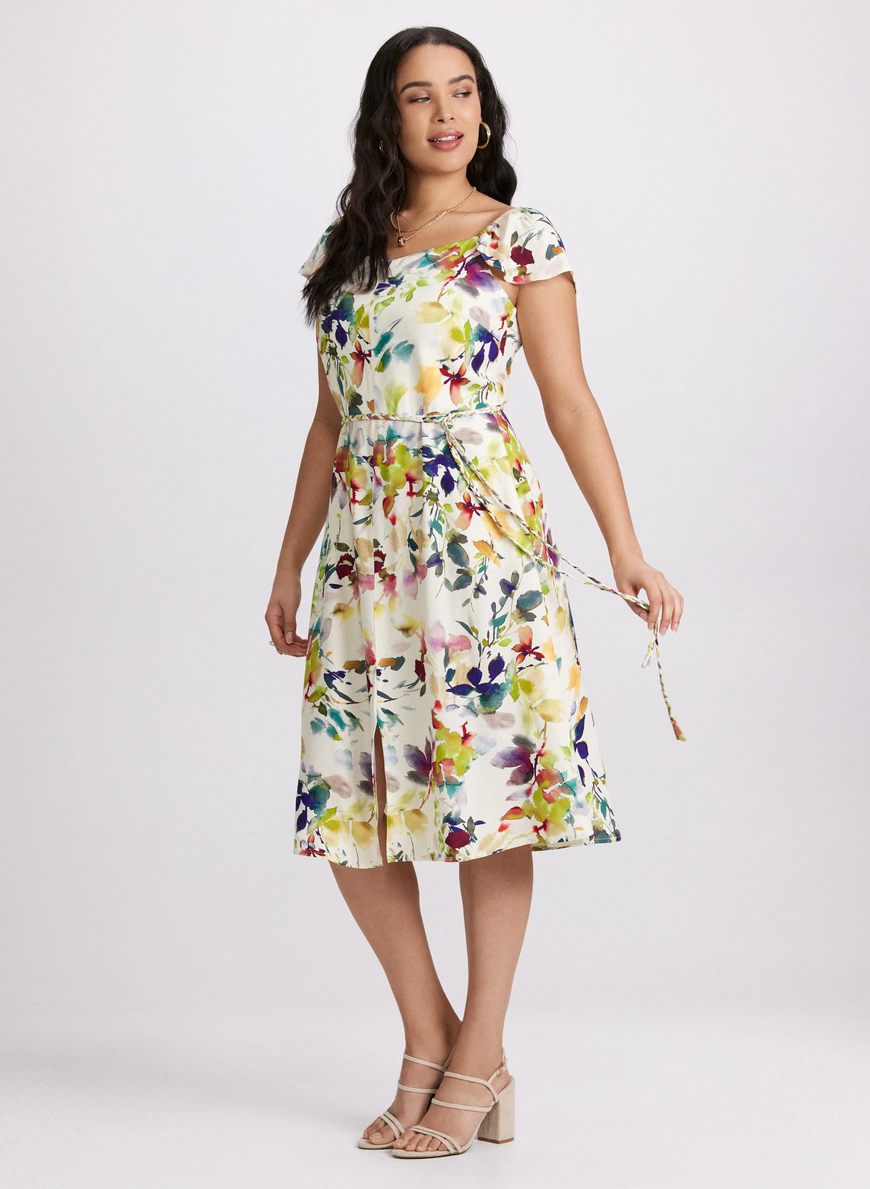 Floral Flutter Sleeve Dress sold by Laura product image thumbnail 2