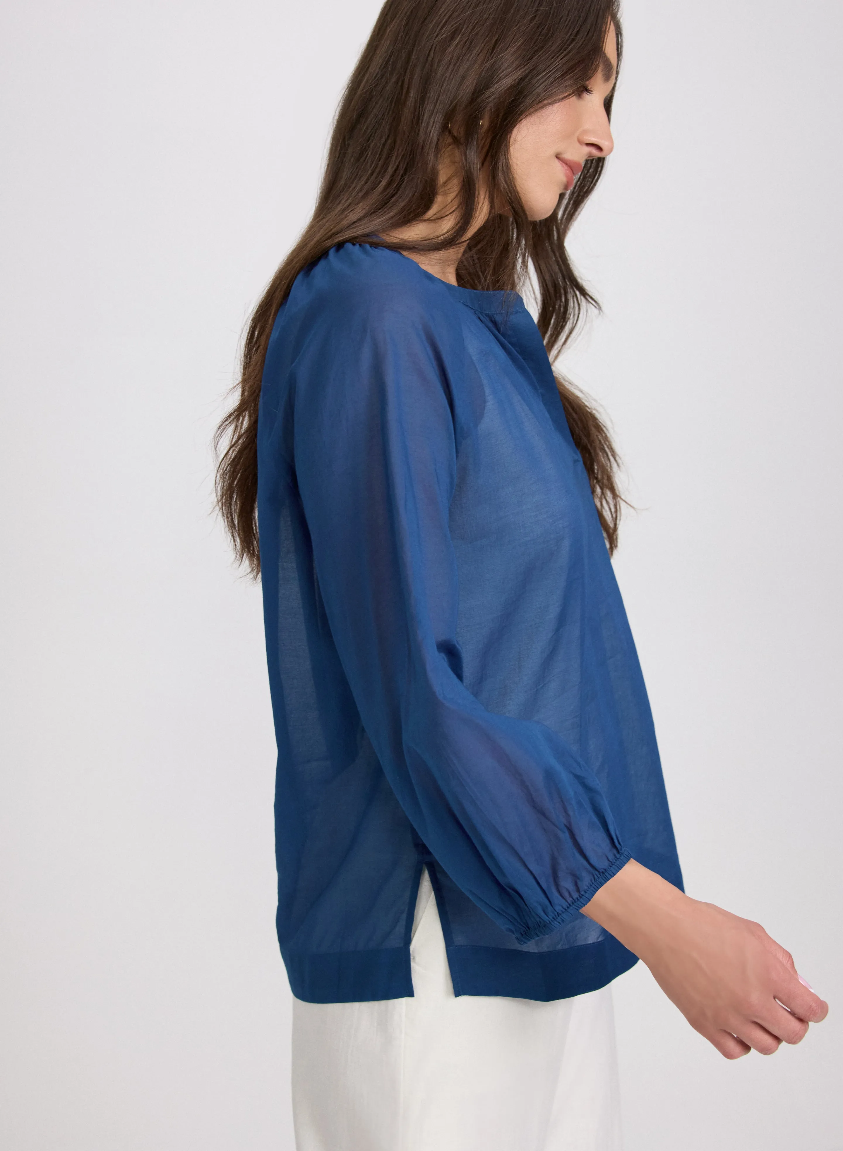 Cotton Split Neck Blouse sold by Laura product image thumbnail 2