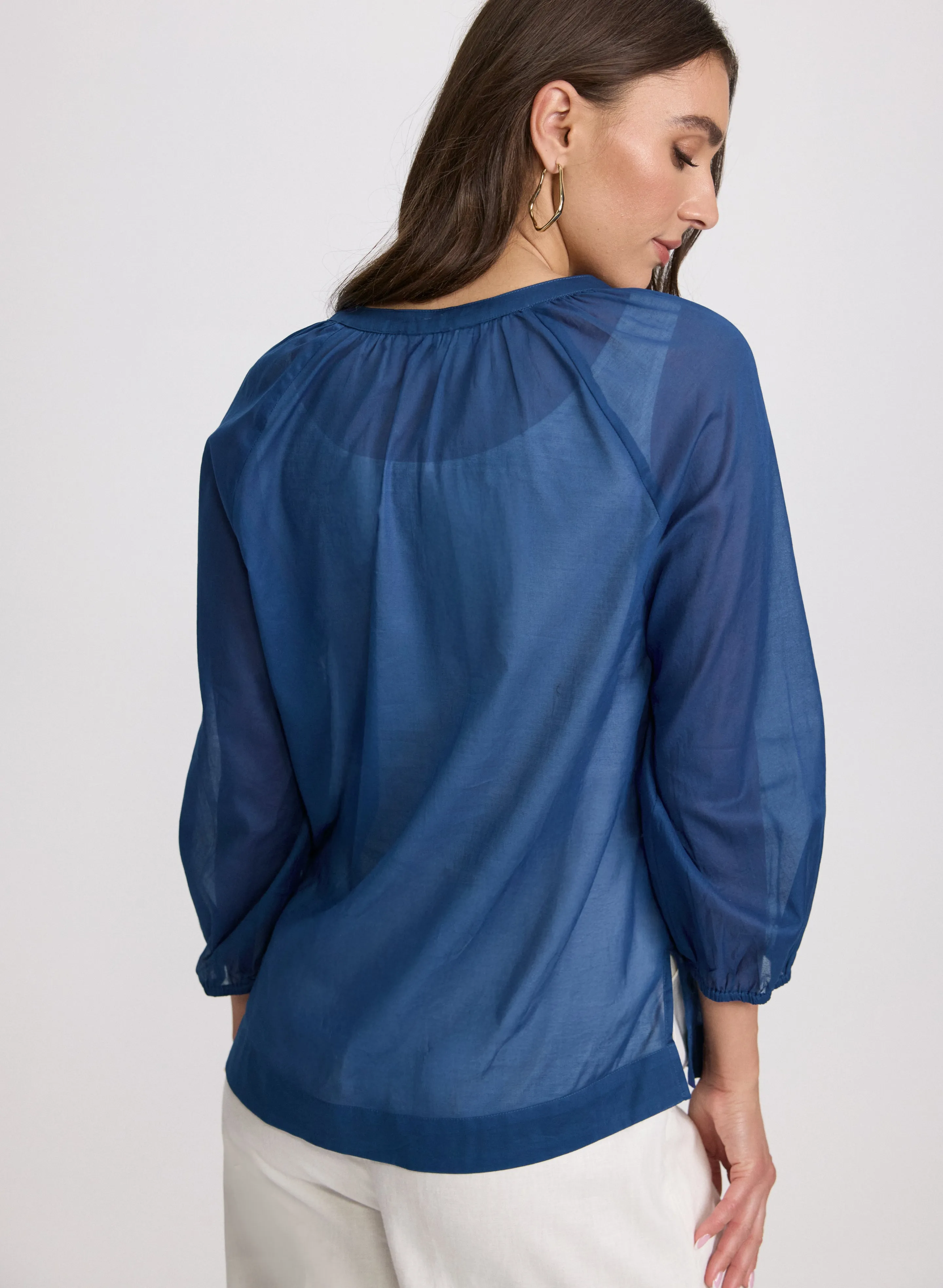 Cotton Split Neck Blouse sold by Laura product image thumbnail 3