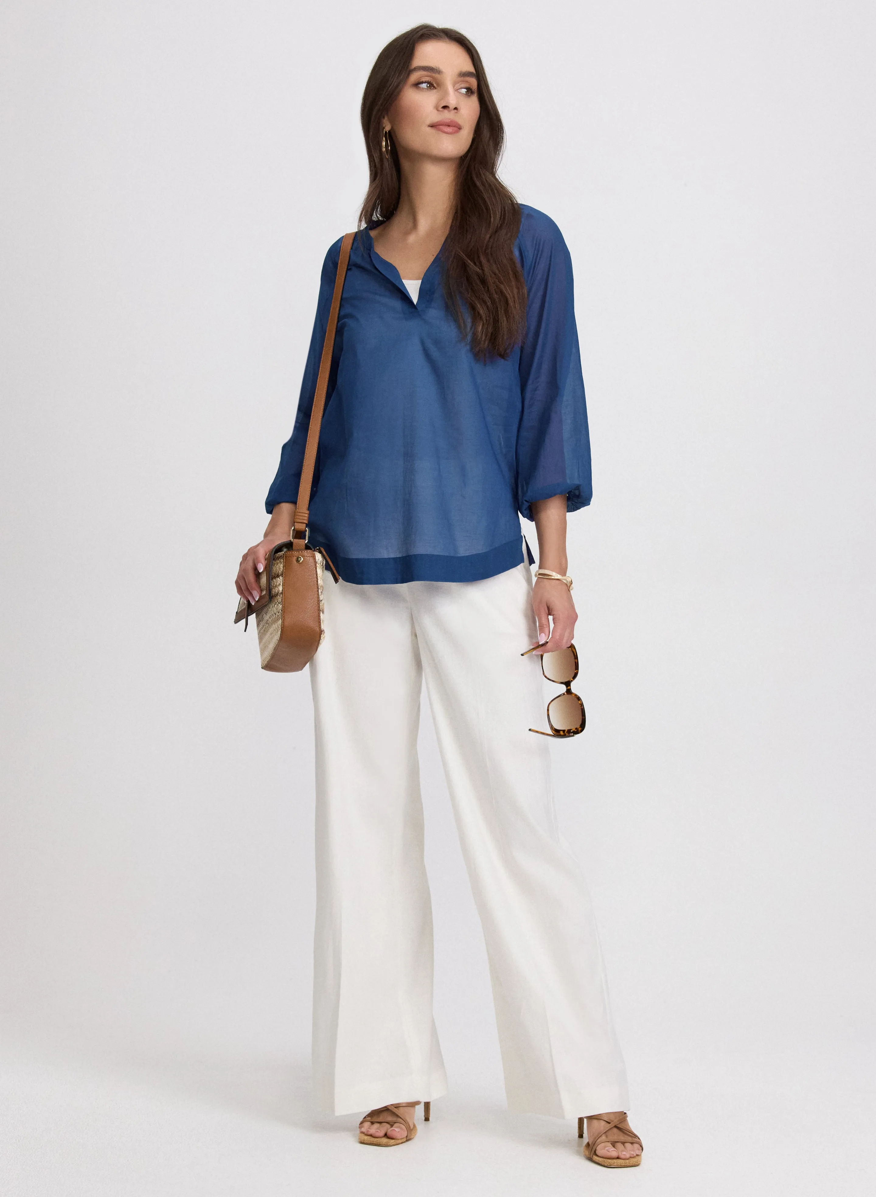 Cotton Split Neck Blouse sold by Laura product image thumbnail 4