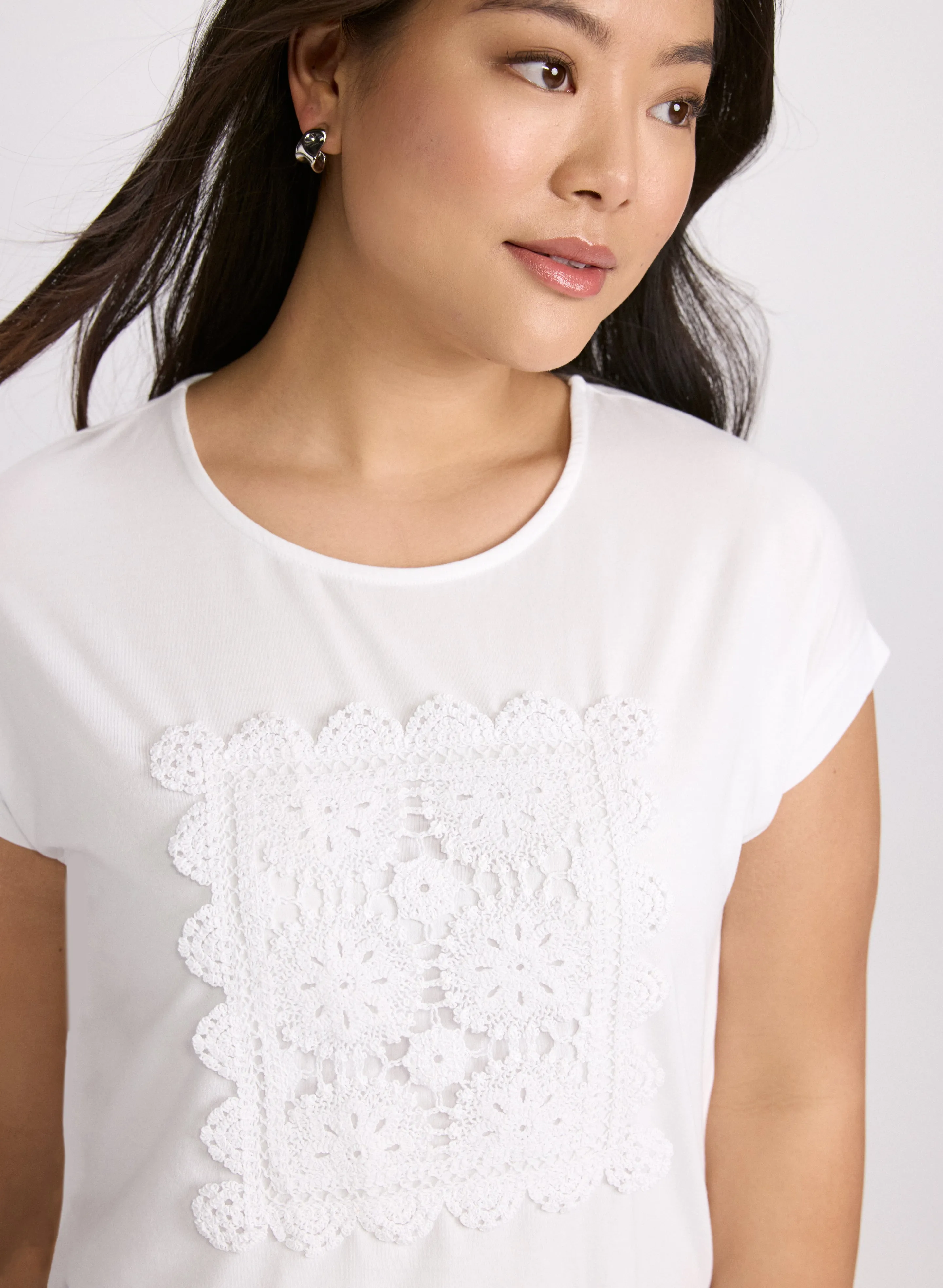 Cotton Crochet Applique T-Shirt sold by Laura product image thumbnail 2
