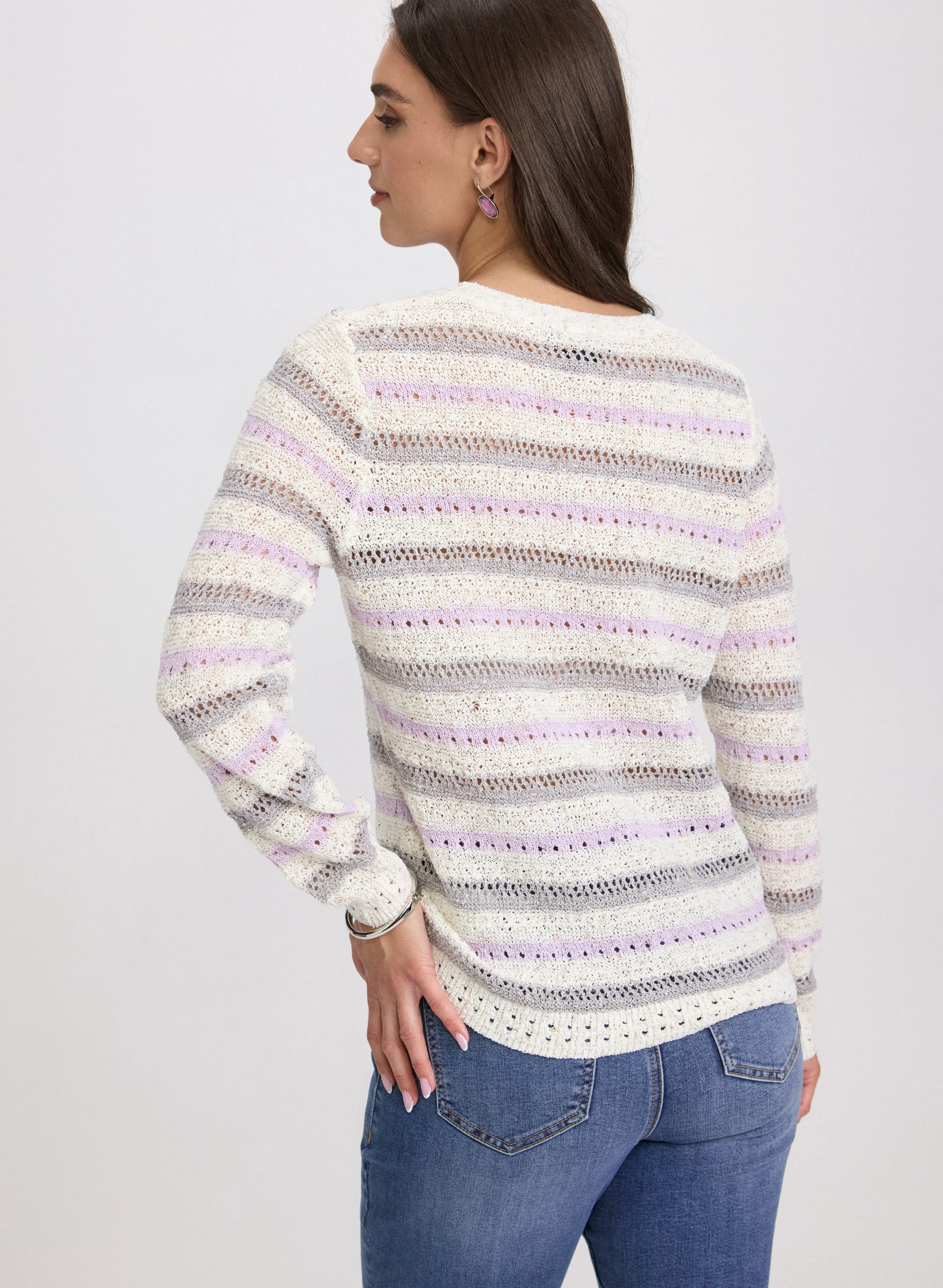 Striped Pointelle Knit Sweater sold by Laura product image thumbnail 3