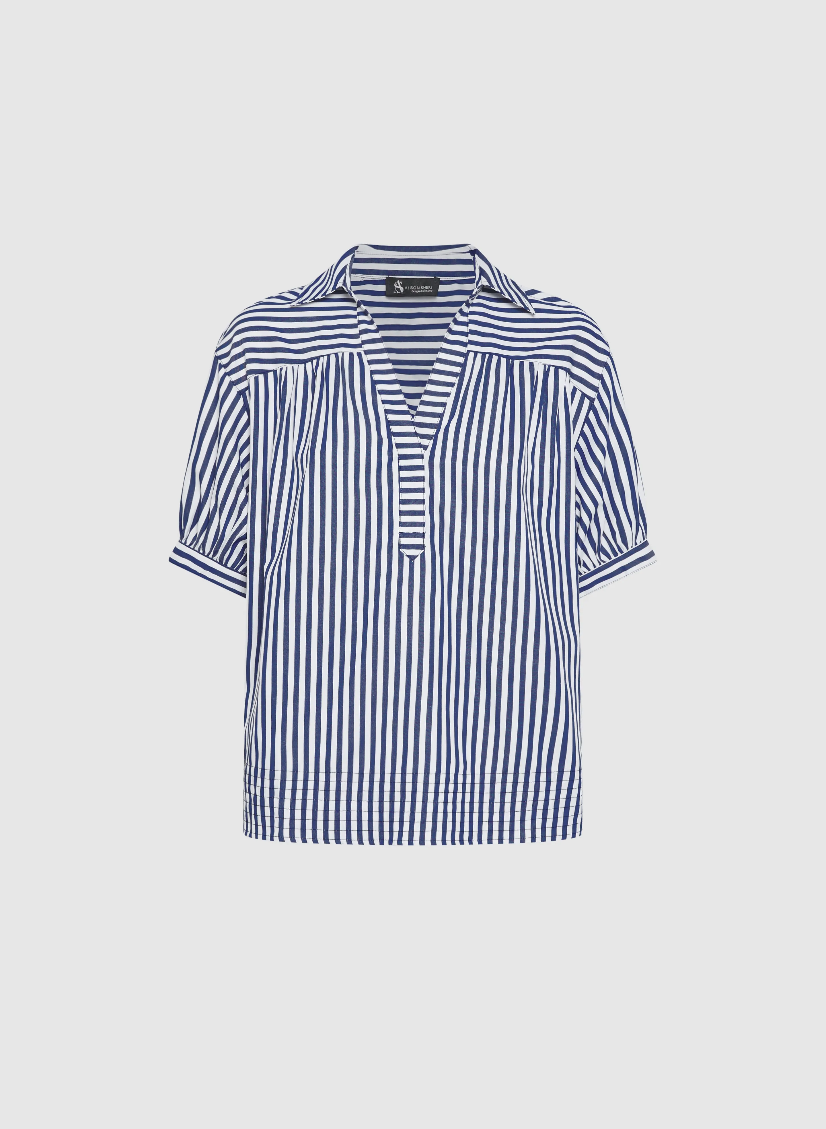 Striped Cotton Blouse sold by Laura product image thumbnail 5