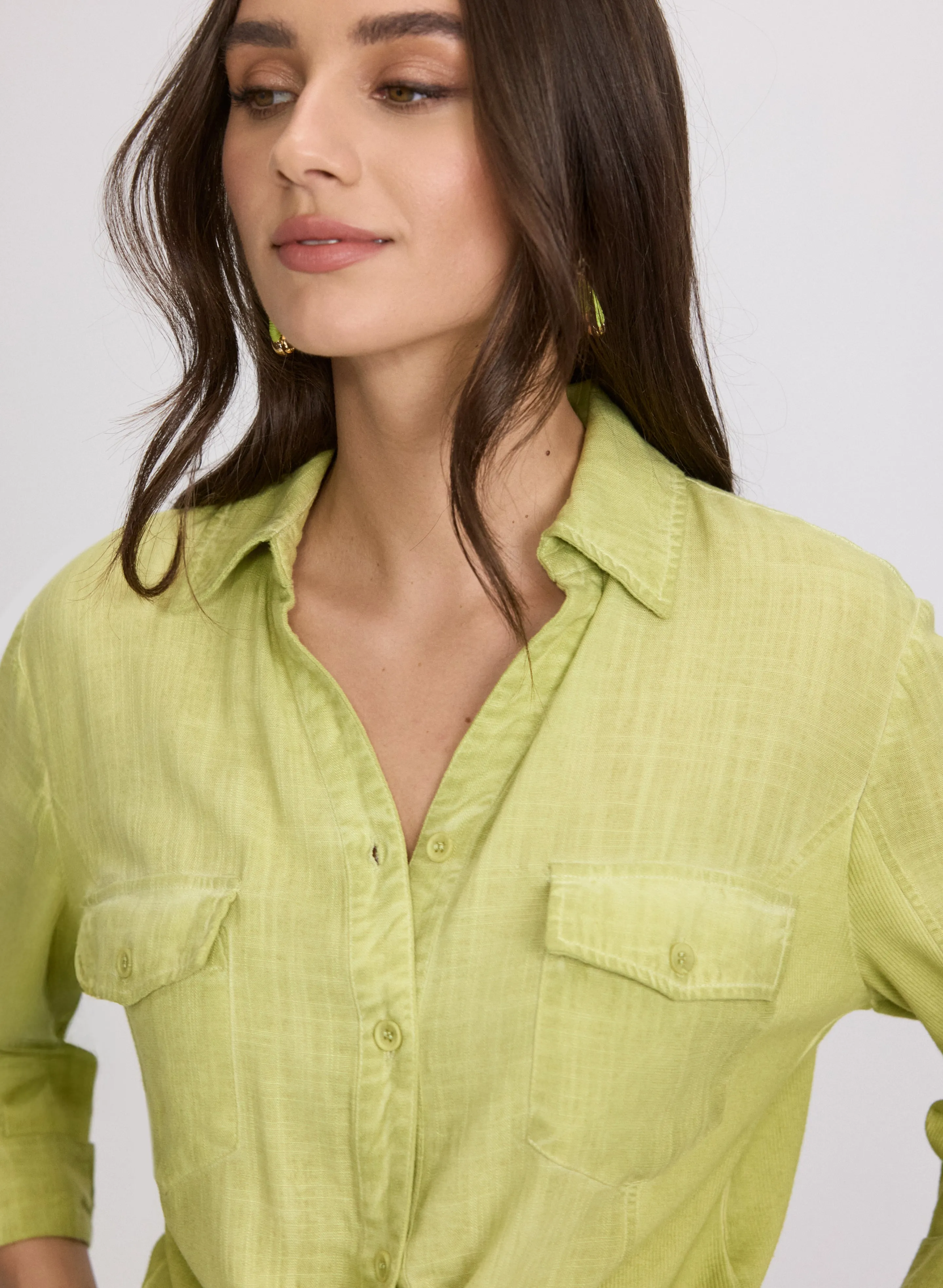 Linen-Blend Crosshatch Detail Blouse sold by Laura product image thumbnail 5
