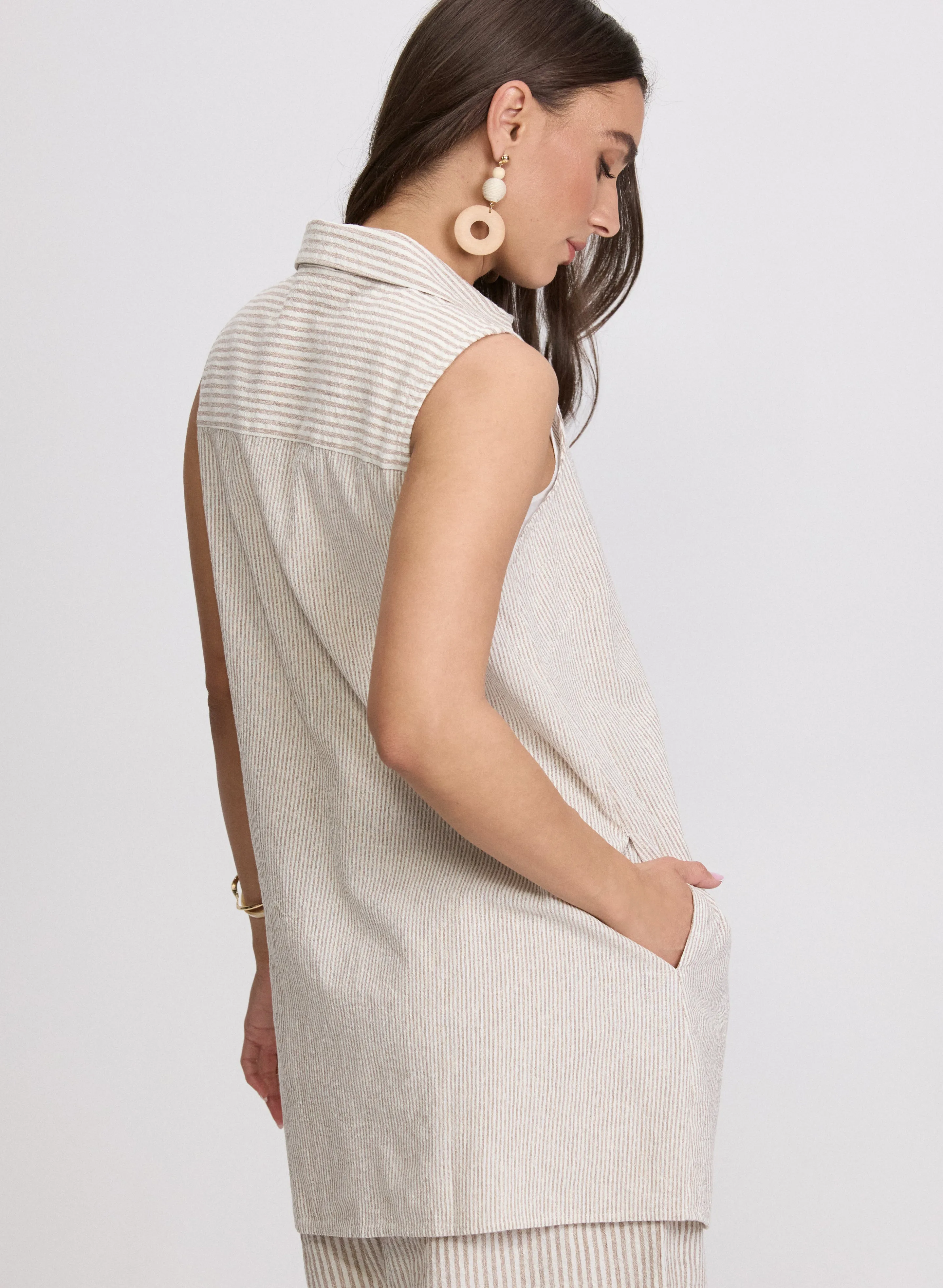 Striped Cotton-Linen Blouse sold by Laura product image thumbnail 3