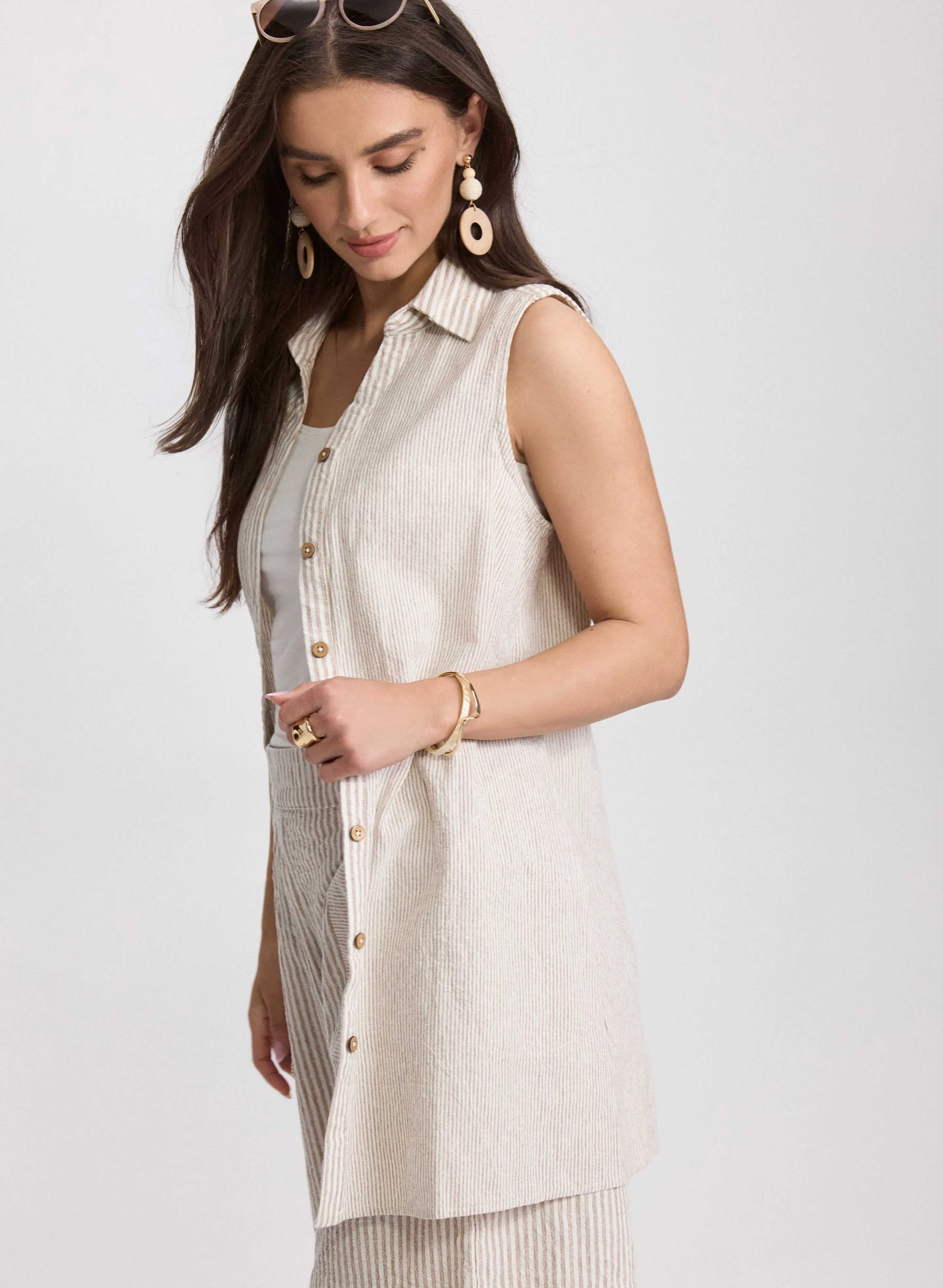 Striped Cotton-Linen Blouse sold by Laura product image thumbnail 2