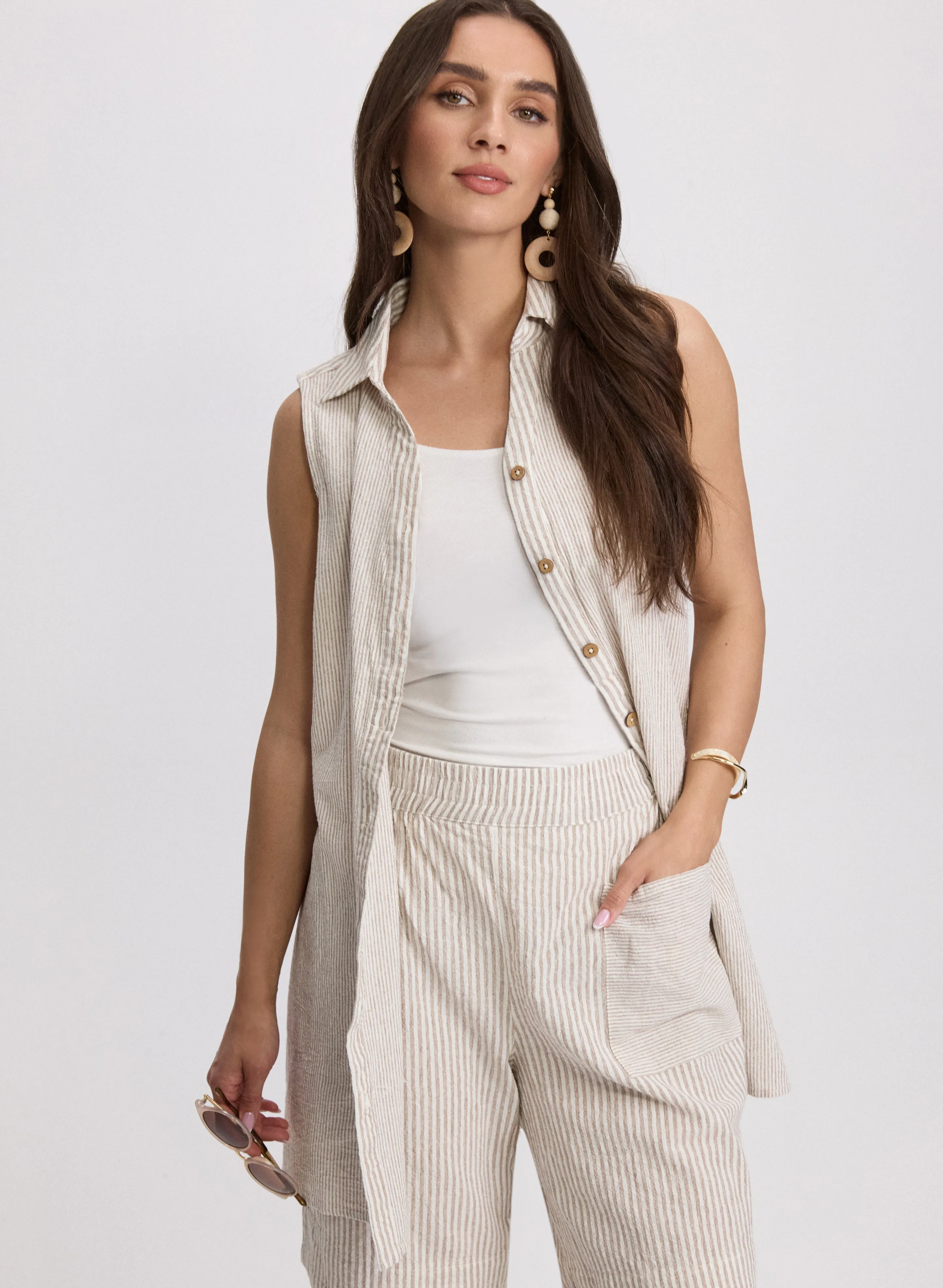 Striped Cotton-Linen Blouse sold by Laura