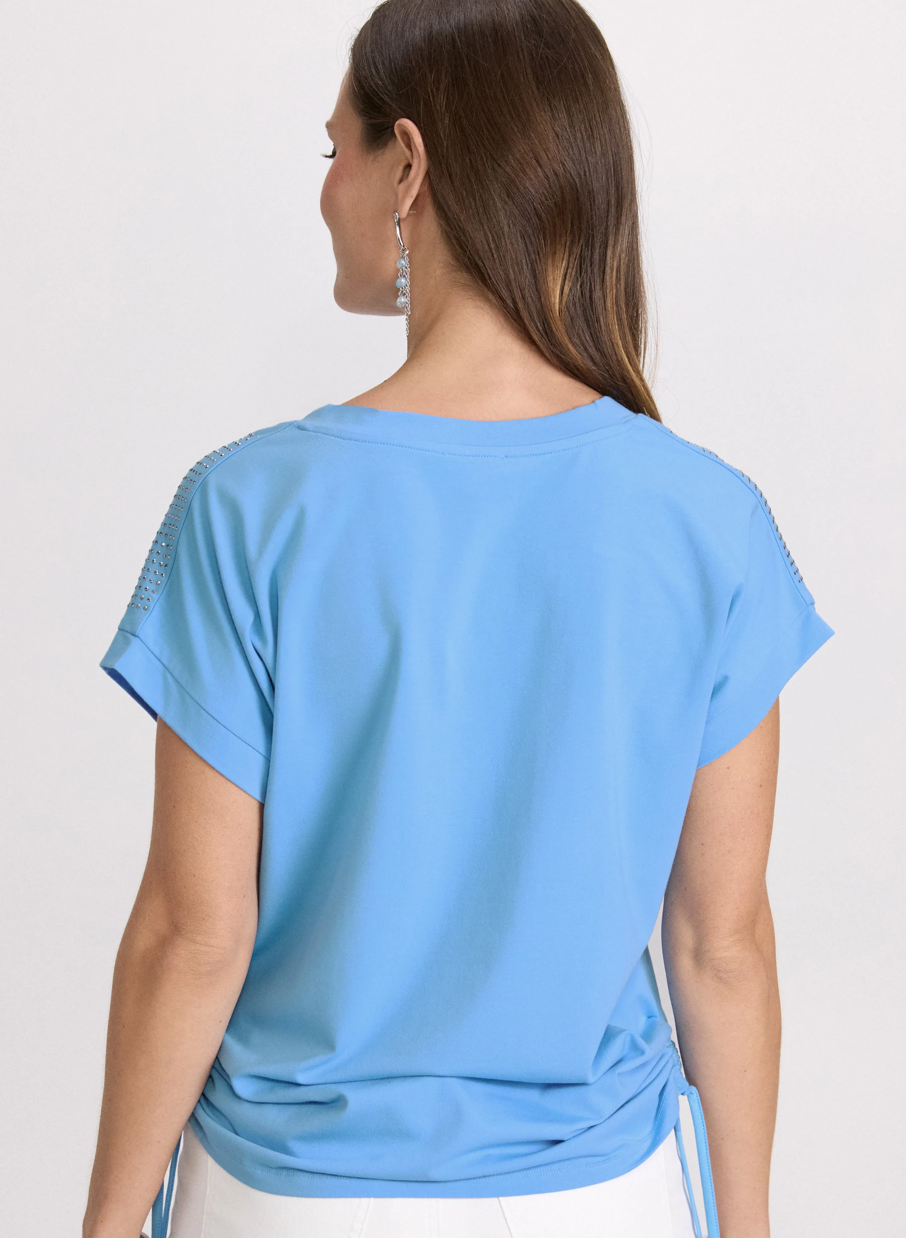 Ruched Rhinestone Detail T-Shirt sold by Laura product image thumbnail 4