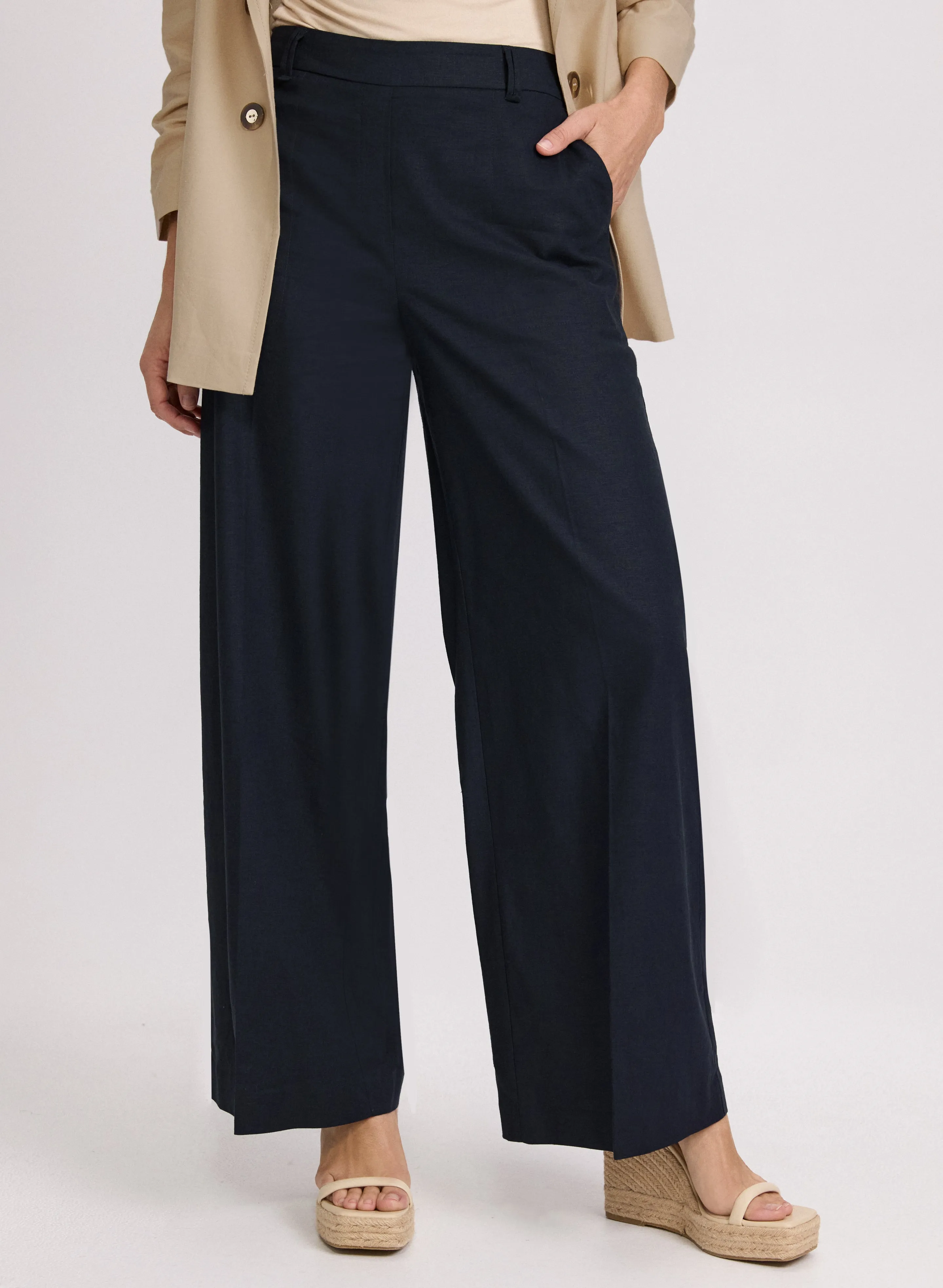 Olivia Linen-Blend Wide-Leg Pants sold by Laura