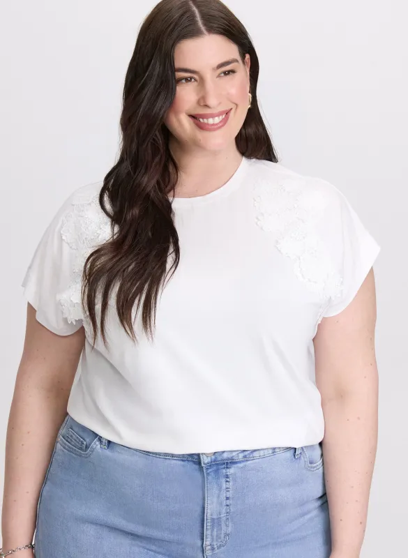 Floral Appliqué T-Shirt sold by Laura