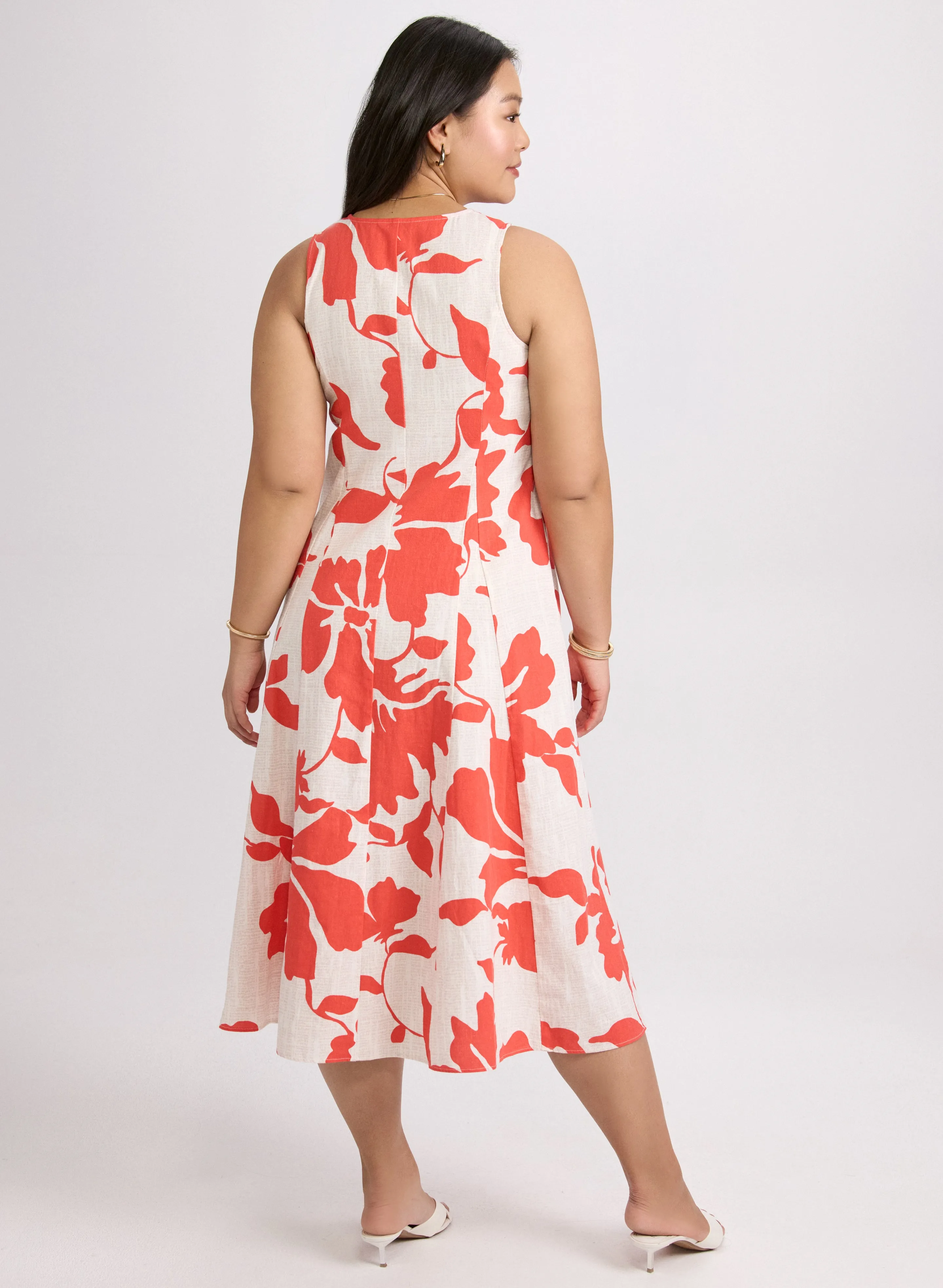 Floral Linen-Blend Dress sold by Laura product image thumbnail 3